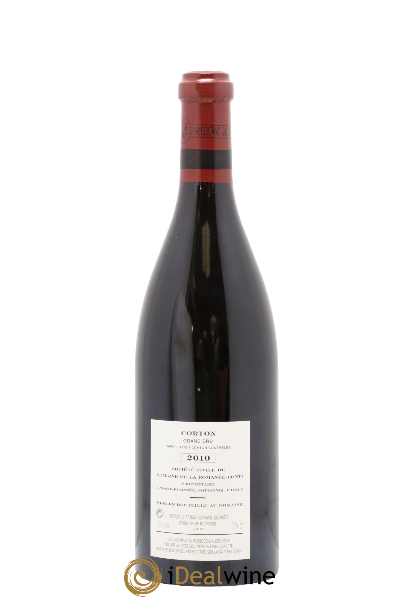 Corton Grand Cru Domaine de la Romanée-Conti 2010 - Lot de 1 bouteille - 1