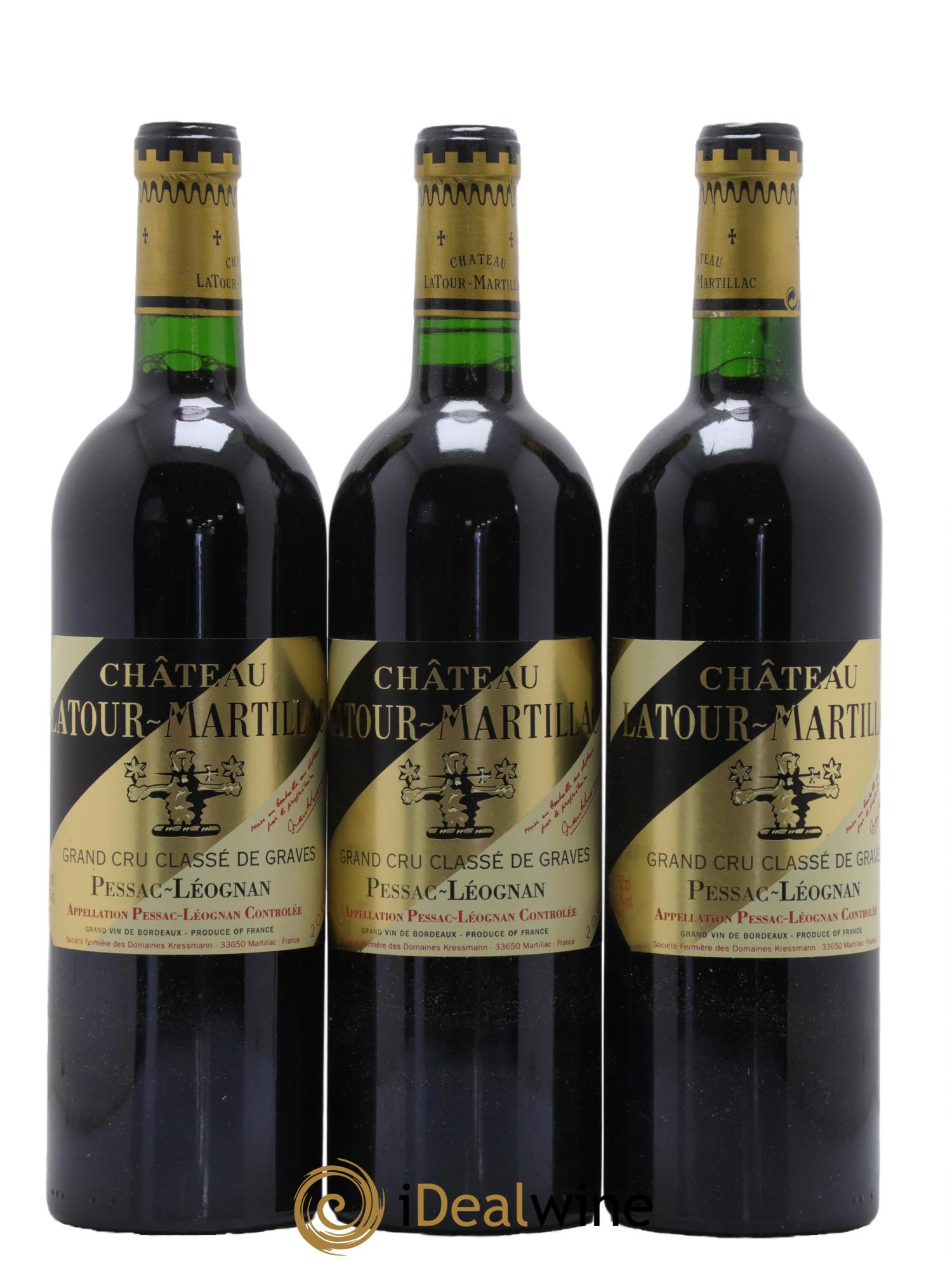 Château Latour-Martillac Cru Classé de Graves 2002 - Lot de 3 bouteilles - 0