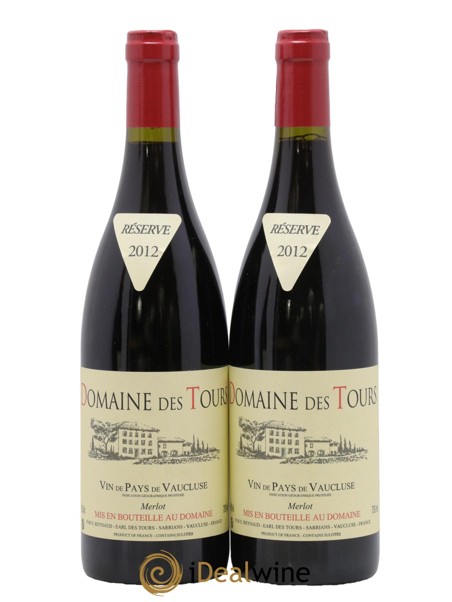 Vaucluse Domaine des Tours Merlot Emmanuel Reynaud 2012 - Posten von 2 Flaschen - 0