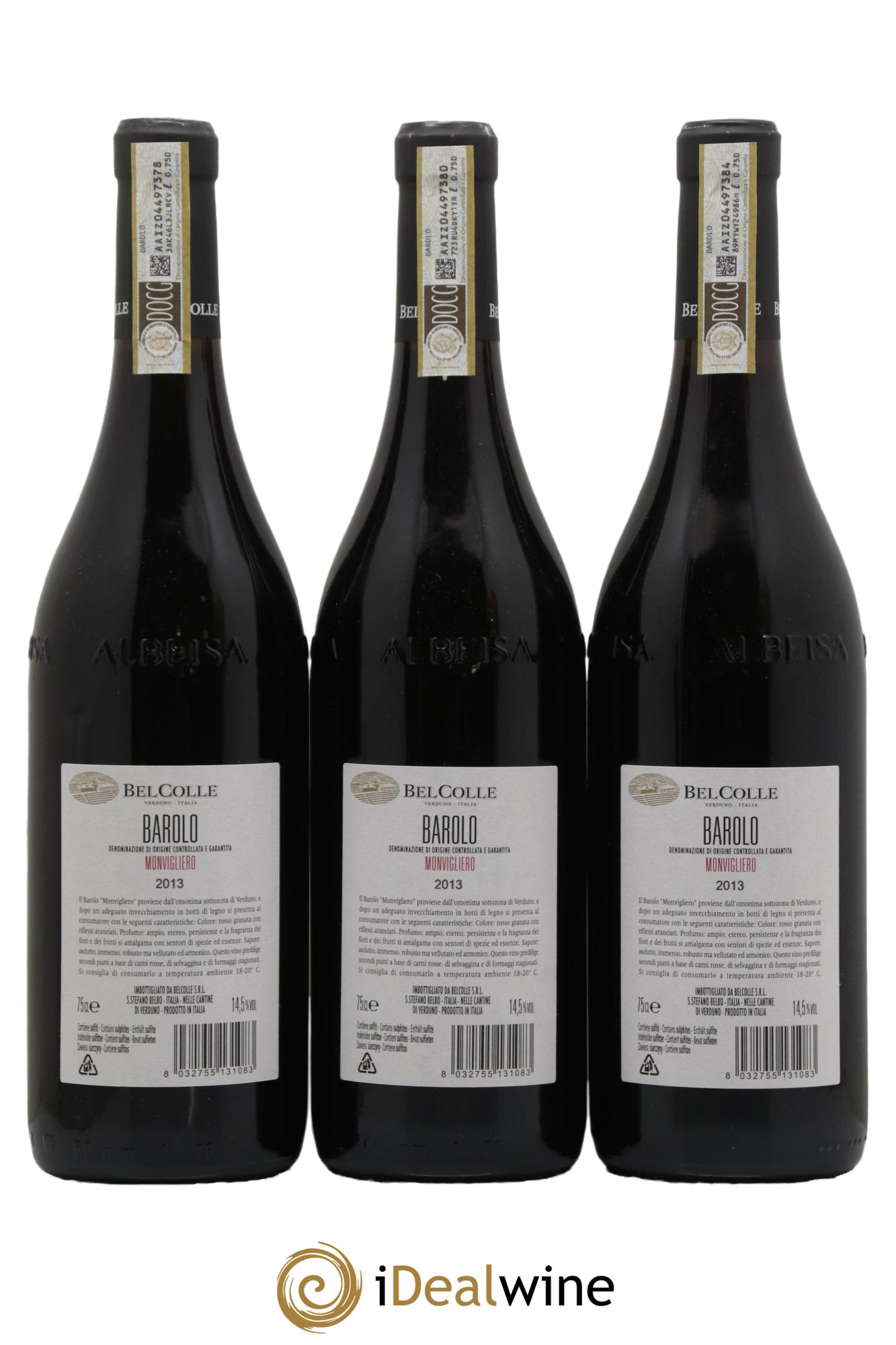 Barolo DOCG Monvigliero Belcolle 2013 - Lot de 3 bouteilles - 1