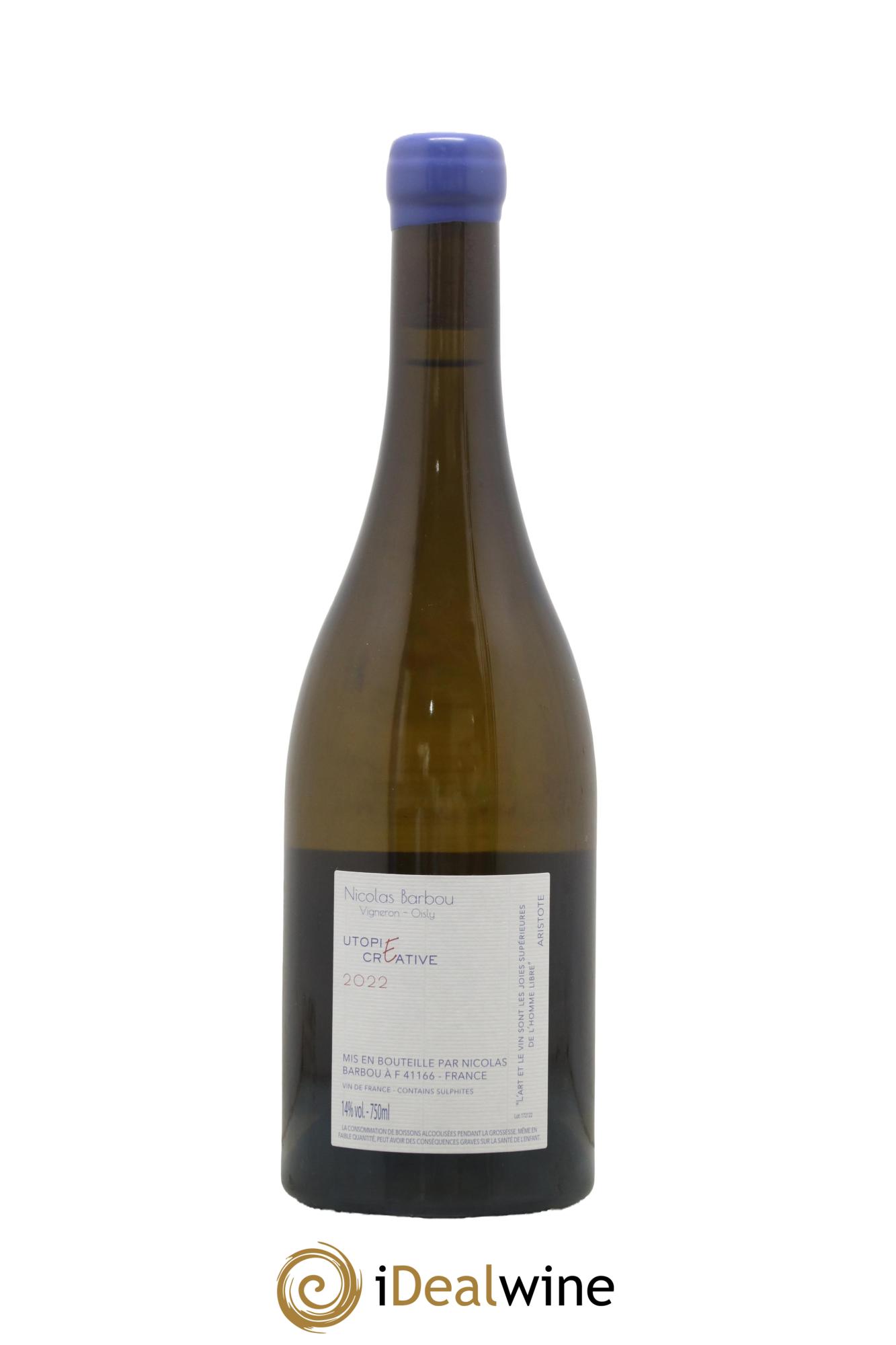 Touraine Oisly Utopie Créative Nicolas Barbou Vin De France 2022 - Lot of 1 bottle - 1