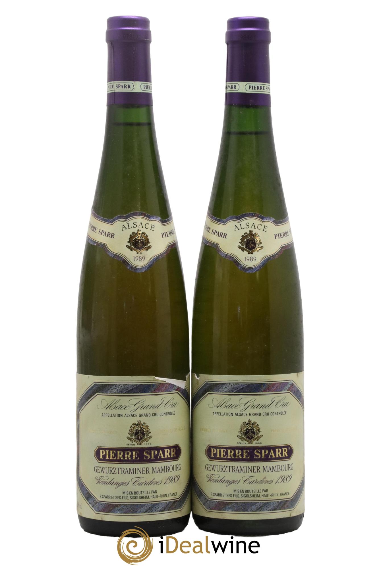 Alsace Grand Cru Mambourg Gewurztraminer Vendanges Tardives Pierre Sparr 1989 - Lot of 2 bottles - 0