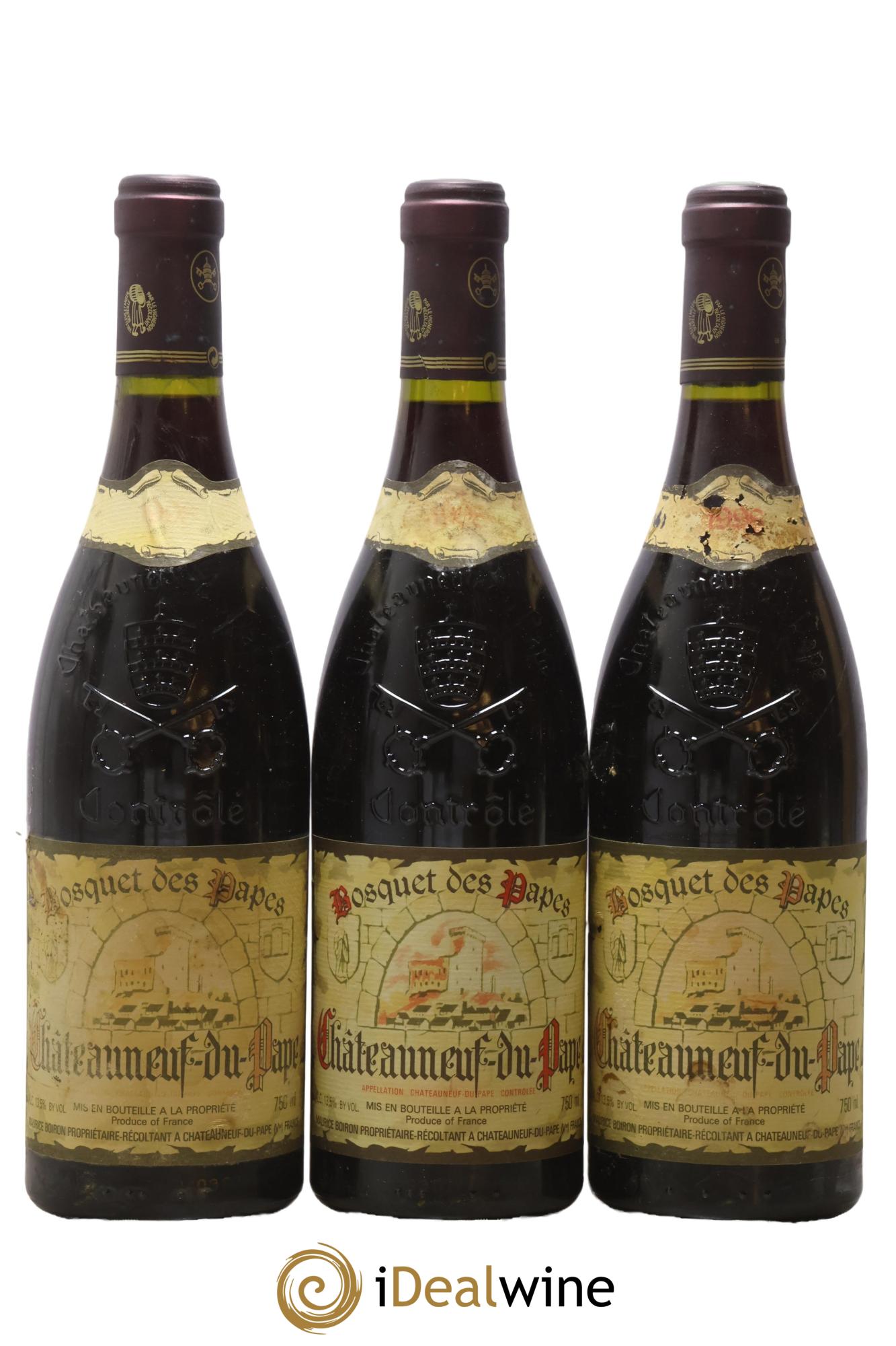 Châteauneuf-du-Pape Bosquet des Papes Famille Boiron 1998 - Lot de 3 bouteilles - 0
