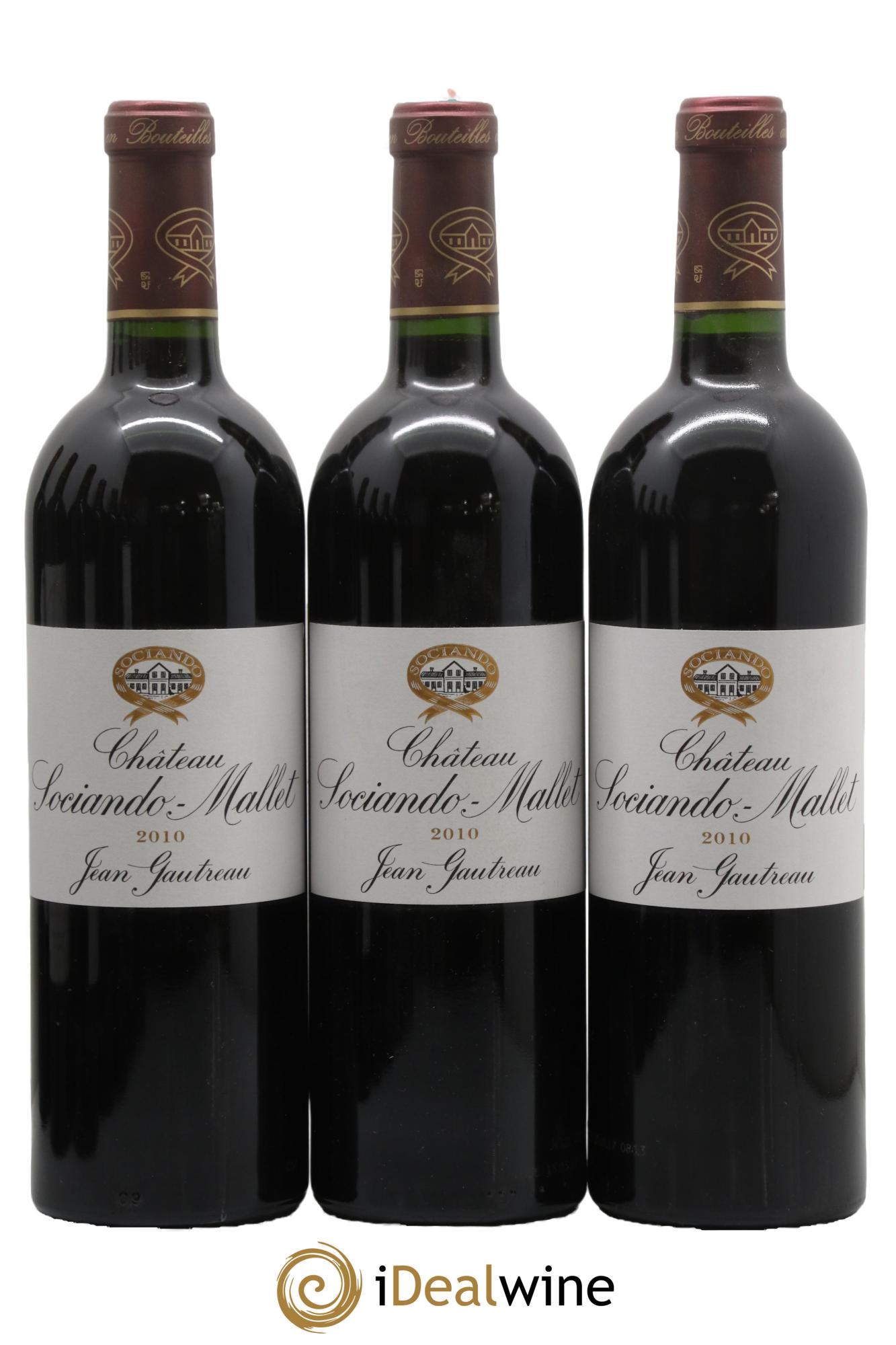 Château Sociando Mallet 2010 - Lot de 3 bouteilles - 0