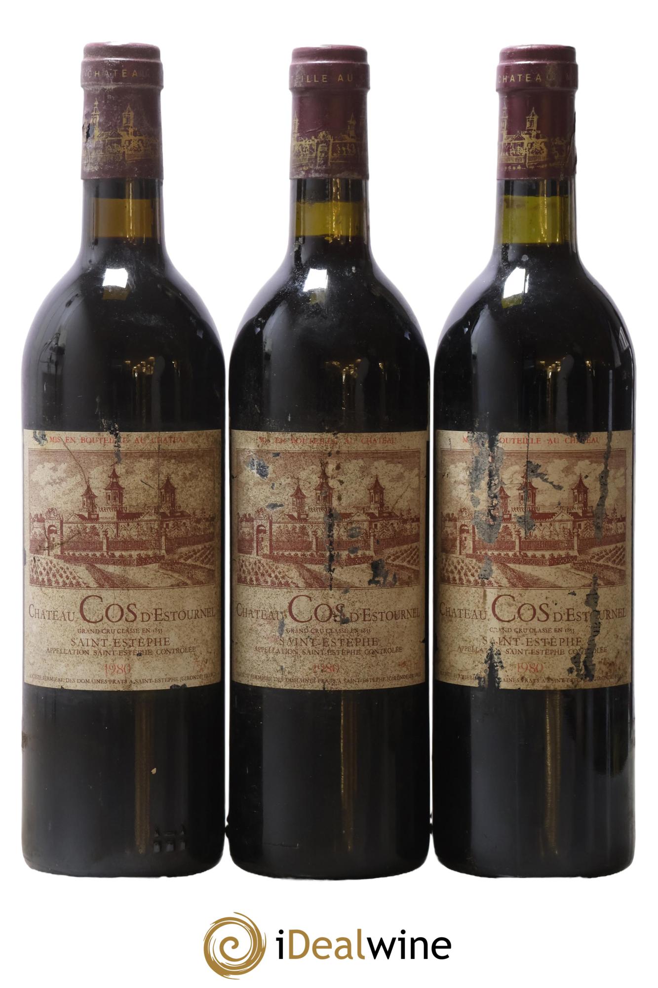 Cos d'Estournel 2ème Grand Cru Classé 1980 - Lot de 3 bouteilles - 0