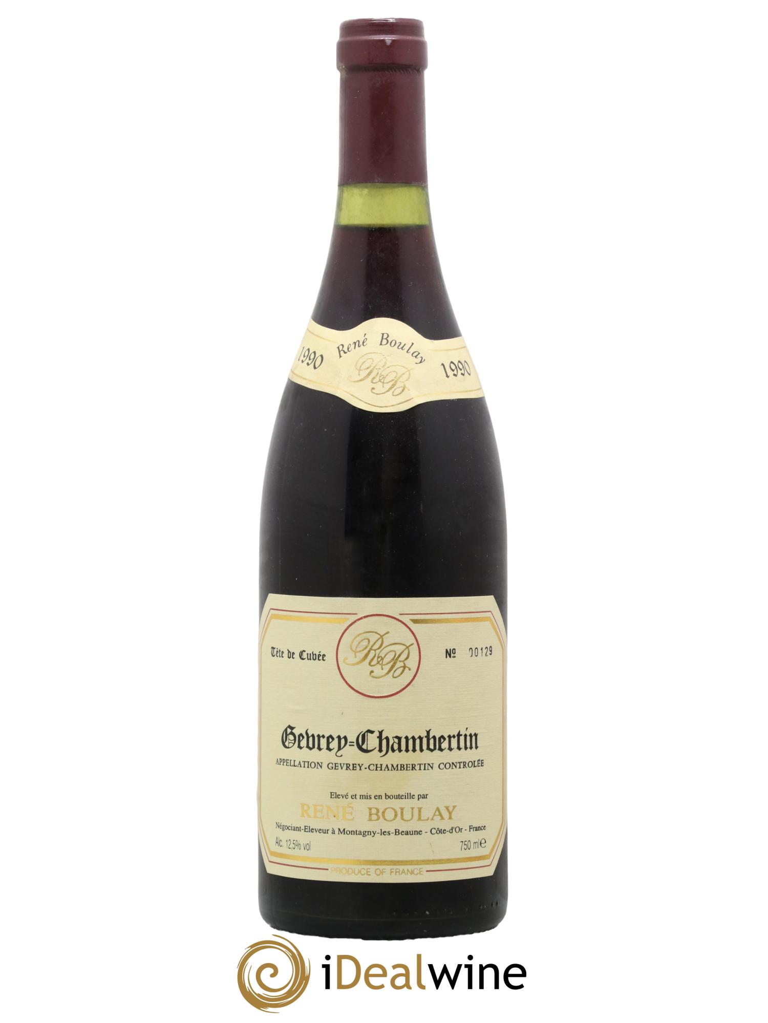 Gevrey-Chambertin Tete De Cuvee Rene Boulay 1990 - Lot de 1 bouteille - 0