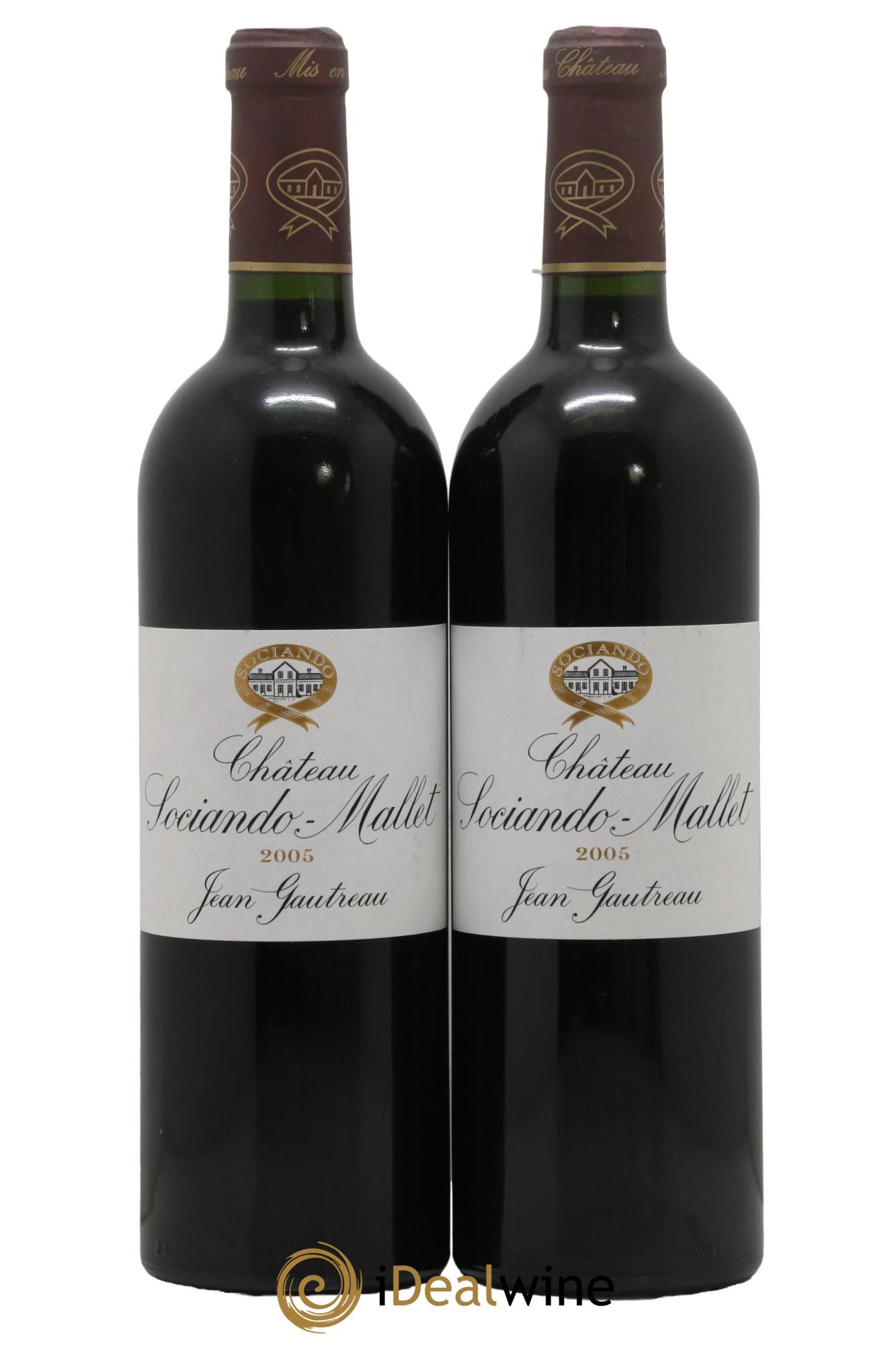 Château Sociando Mallet 2005 - Lot de 2 bouteilles - 0