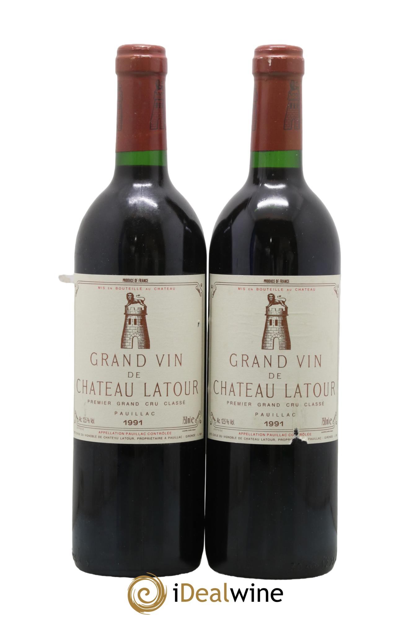 Château Latour 1er Grand Cru Classé  1991 - Lot de 2 bouteilles - 0