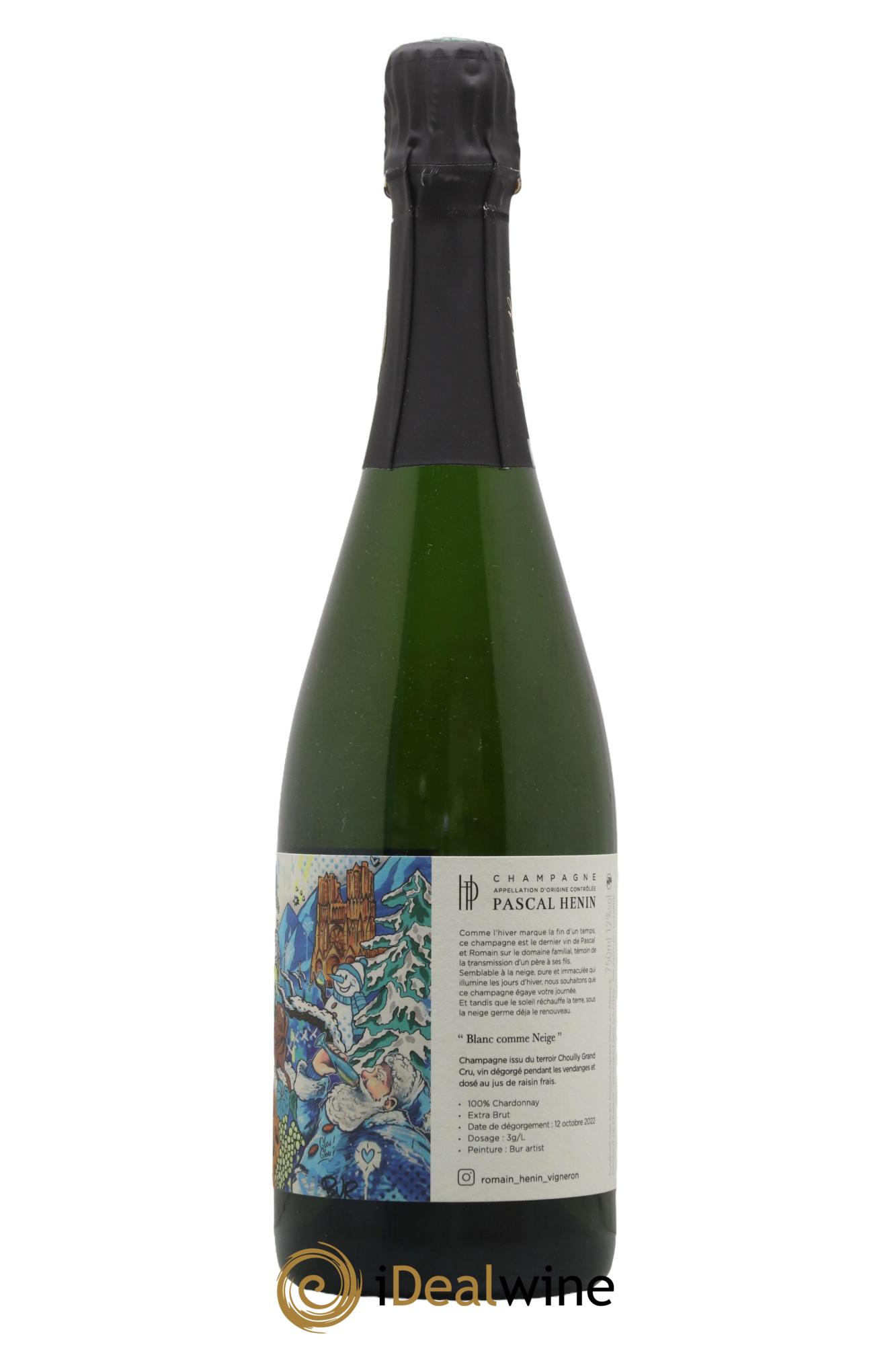 Champagne Blanc Comme Neige Bur Artist Romain Henin - Lot de 1 bouteille - 0