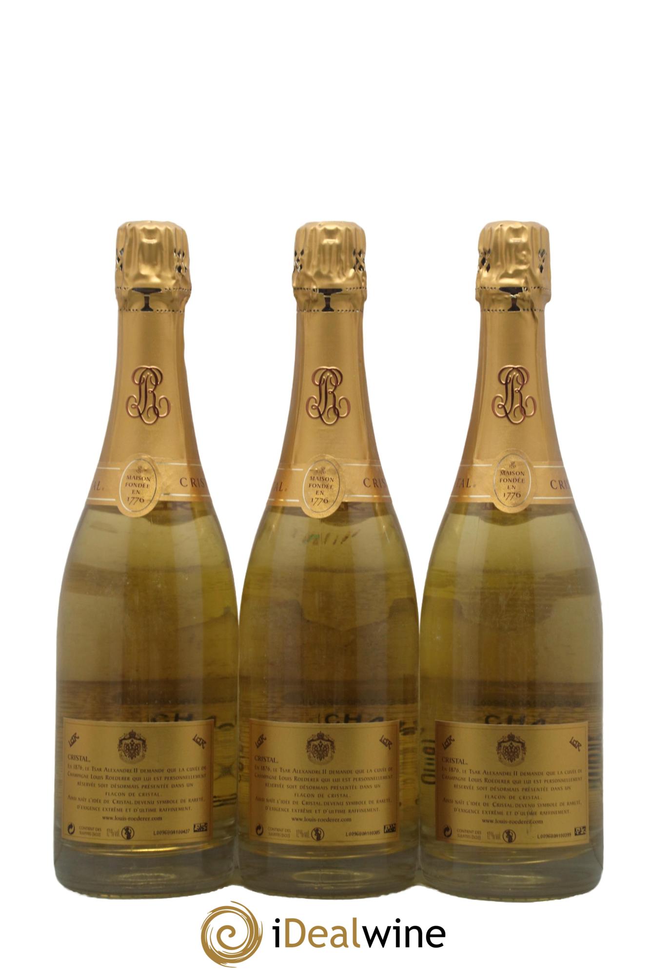 Cristal Louis Roederer 2005 - Lot of 3 bottles - 1