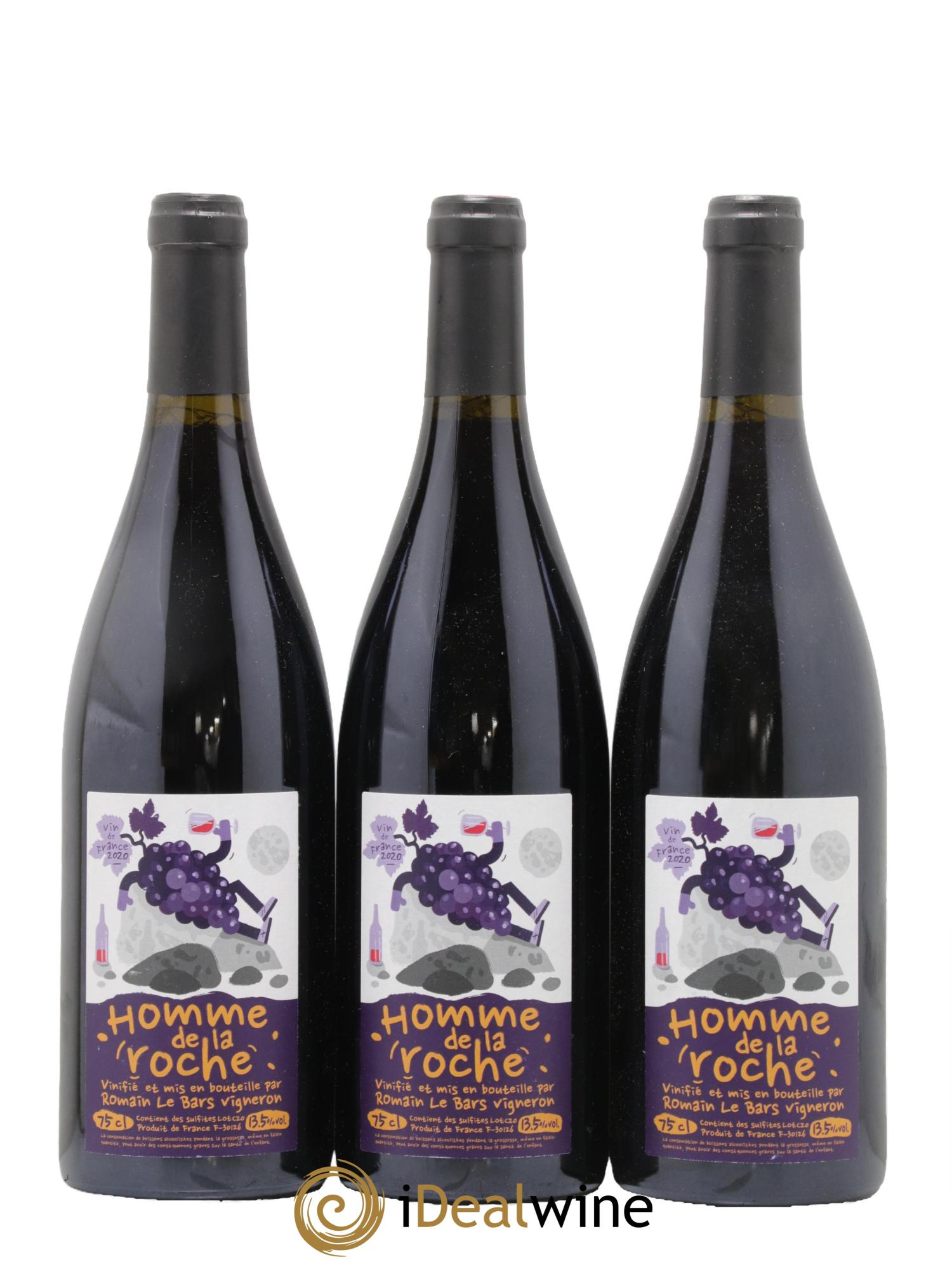 Vin de France L'Homme de la Roche Romain Le Bars 2020 - Lot de 3 bouteilles - 0