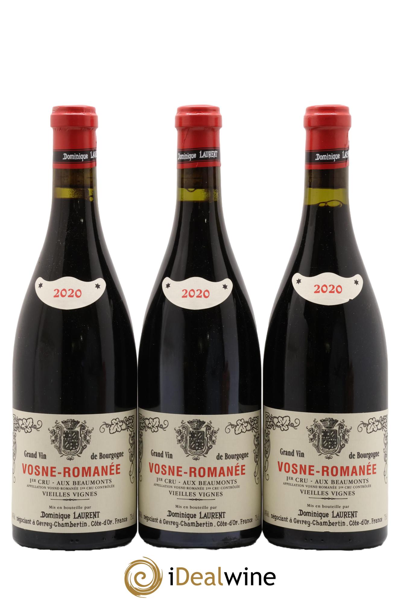 Vosne-Romanée 1er Cru Aux Beaumonts Vieilles Vignes Dominique Laurent 2020 - Lote de 3 botellas - 0