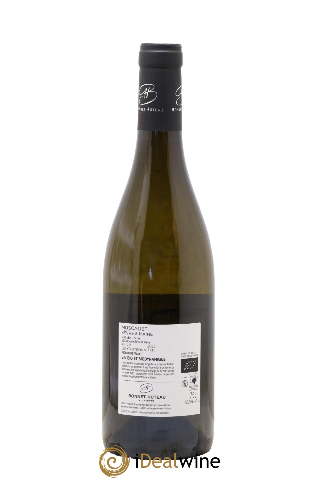 Muscadet-Sèvre-et-Maine sur lie Les Gautronnières Bonnet-Huteau 2023 - Posten von 1 Flasche - 1