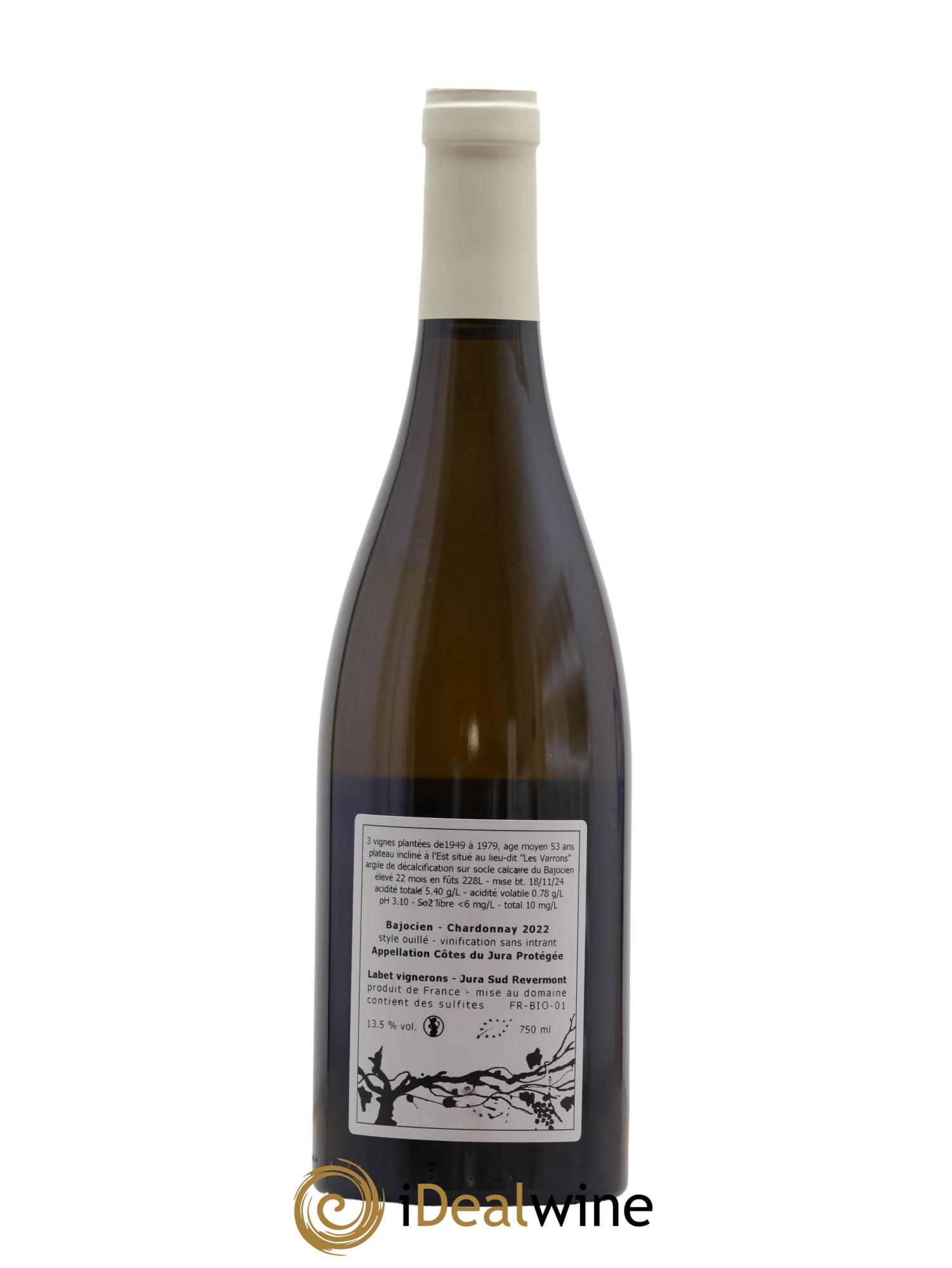 Côtes du Jura Chardonnay Bajocien Romain - Julien - Charline Labet 2022 - Lot de 1 bouteille - 1