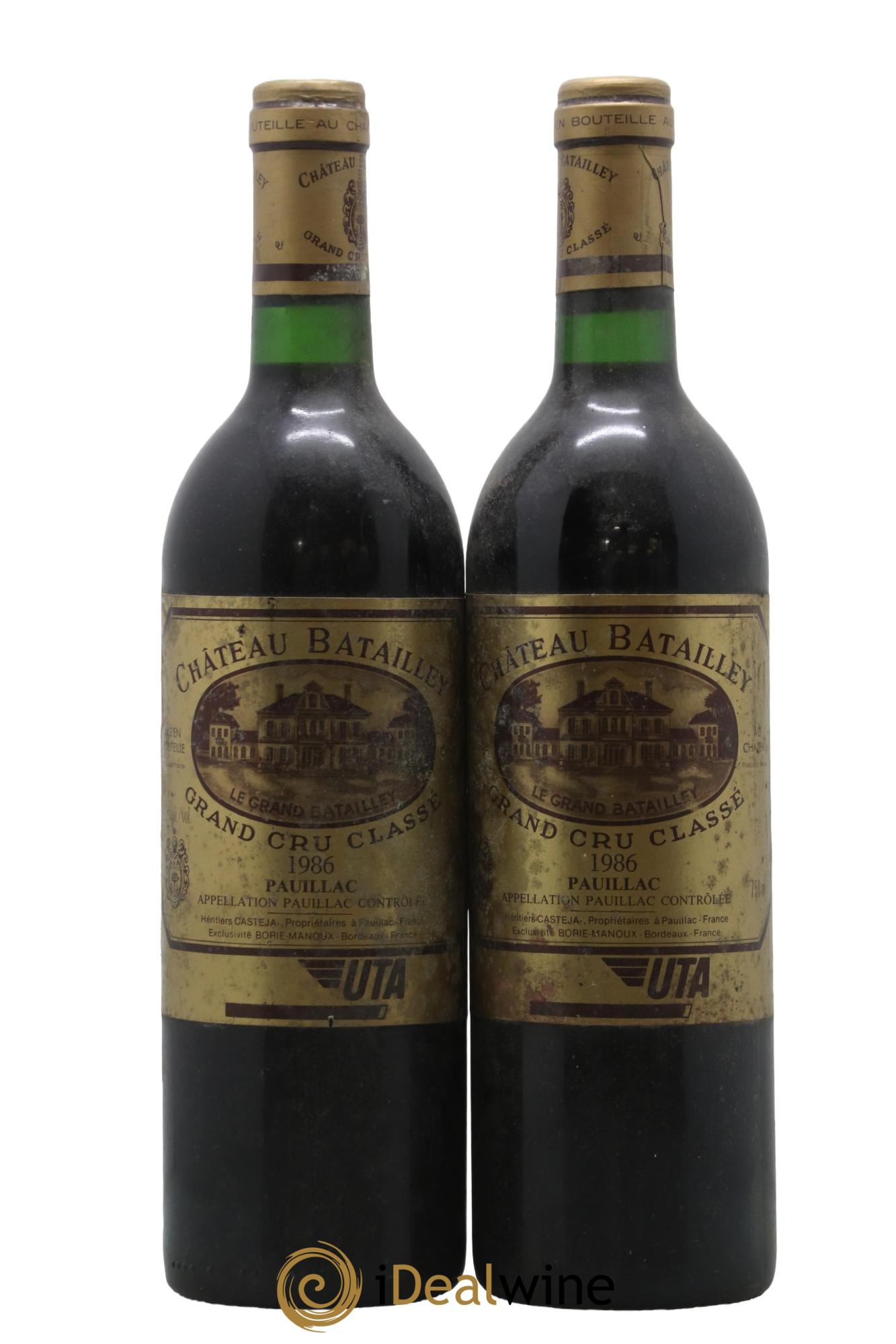 Château Batailley 5ème Grand Cru Classé 1986 - Lotto di 2 bottiglie - 0