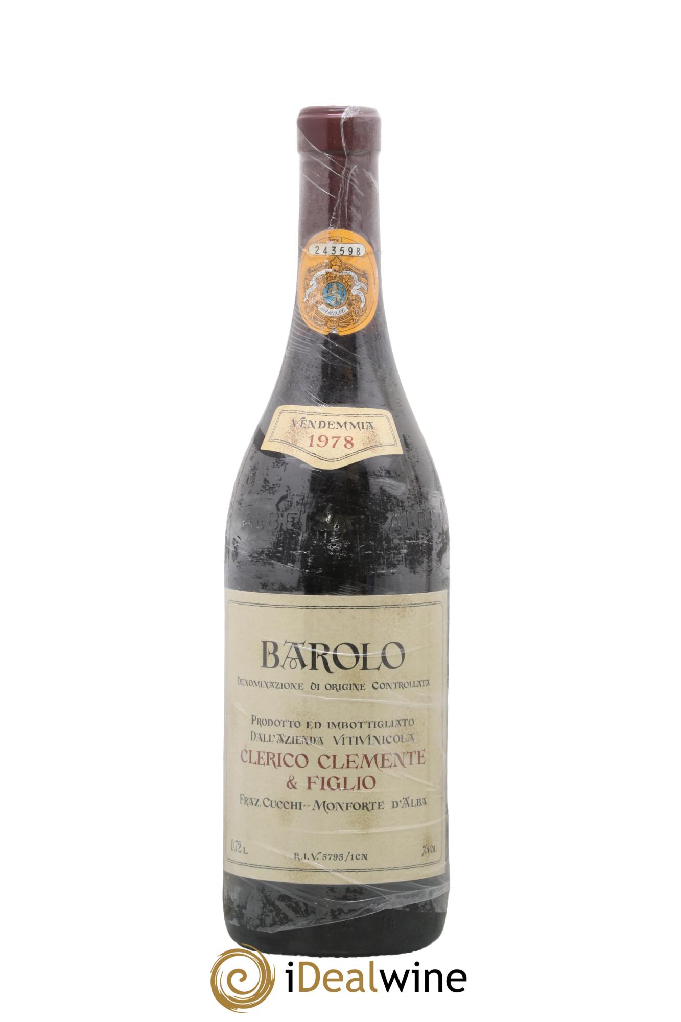 Barolo Clerico Clemente 1978 - Lot de 1 bouteille - 0