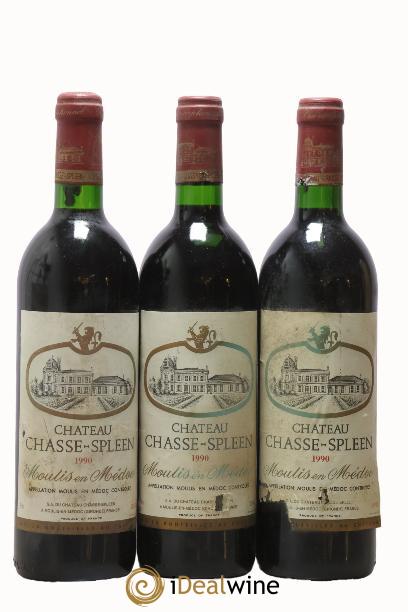 Château Chasse Spleen 1990 - Lot of 3 bottles - 0