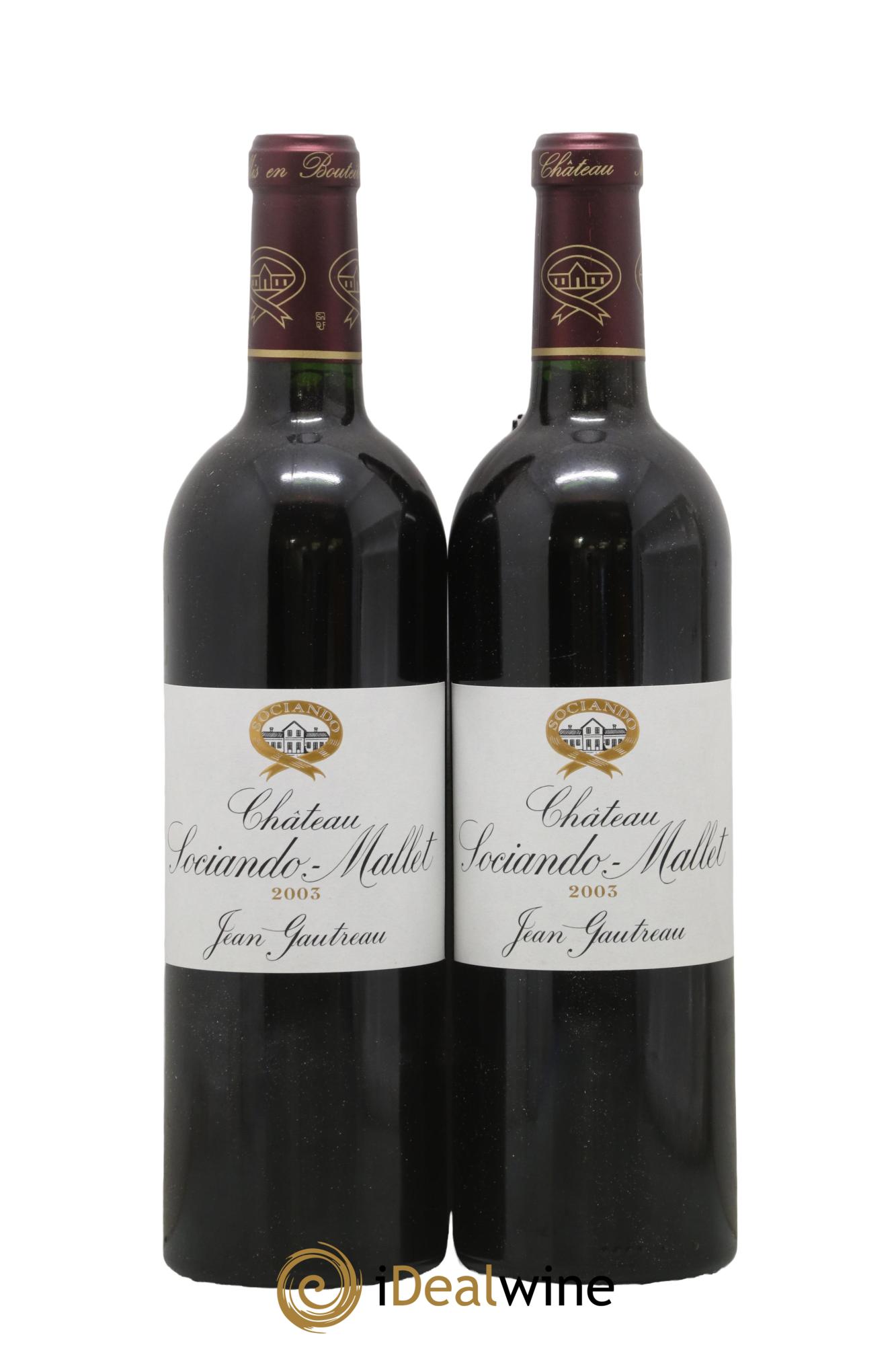 Château Sociando Mallet 2003 - Lot de 2 bouteilles - 0
