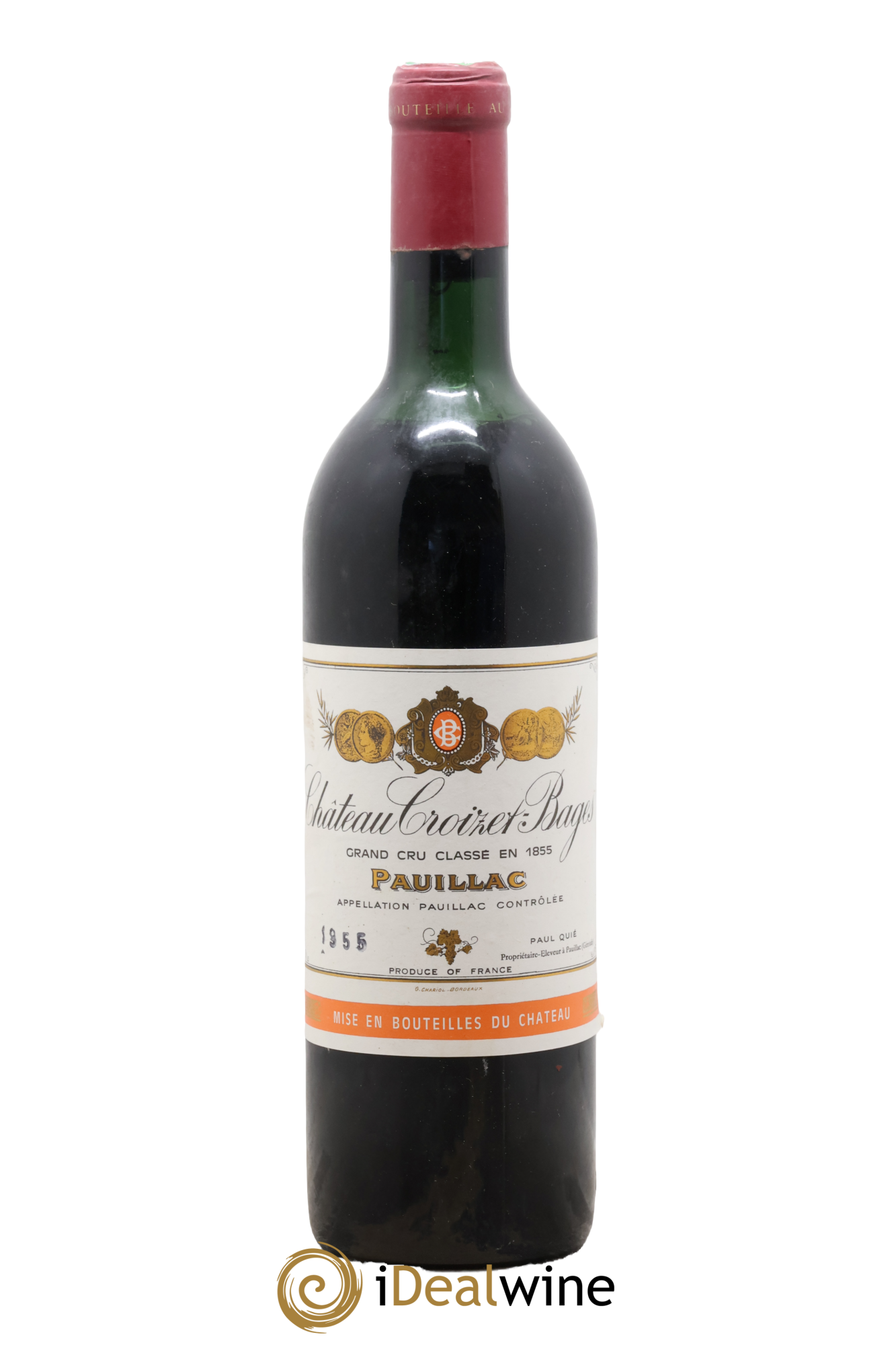 Château Croizet Bages 5ème Grand Cru Classé 1955 - Lote de 1 botella - 0