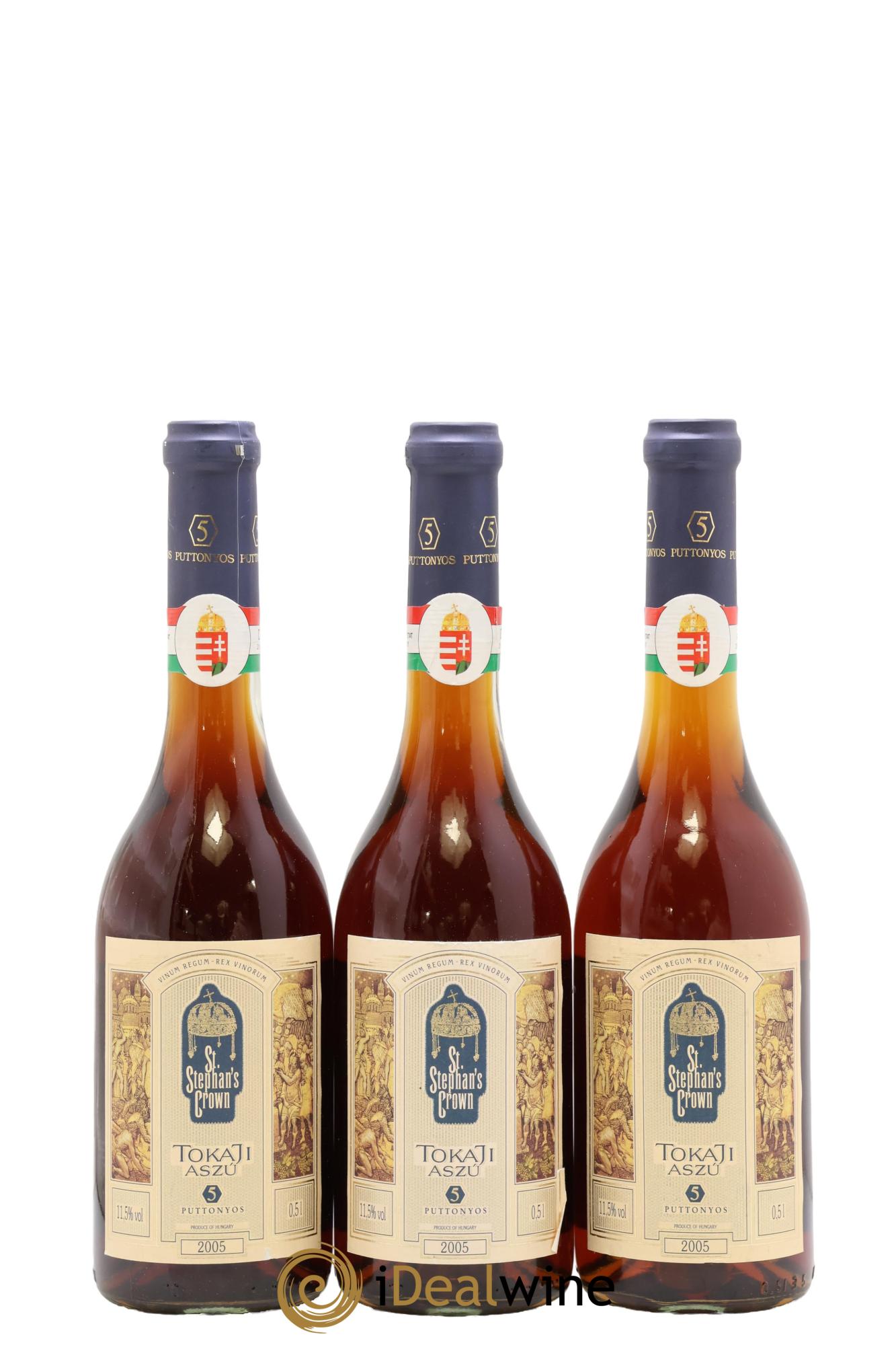 Tokaji 5 Puttonyos Saint Stephan's Crown 2005 - Lot de 3 format 50cls - 0