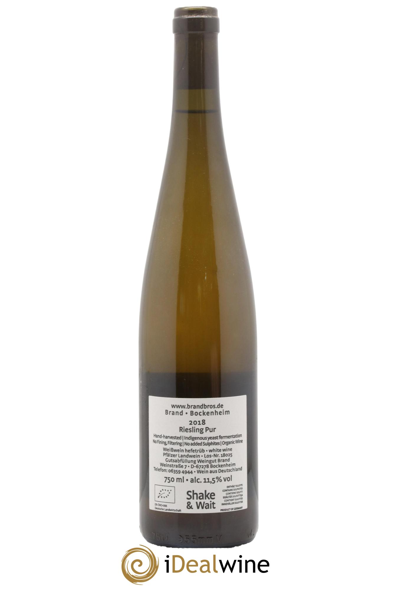Allemagne Riesling Pur Weingut Brand 2018 - Lot de 1 bouteille - 1