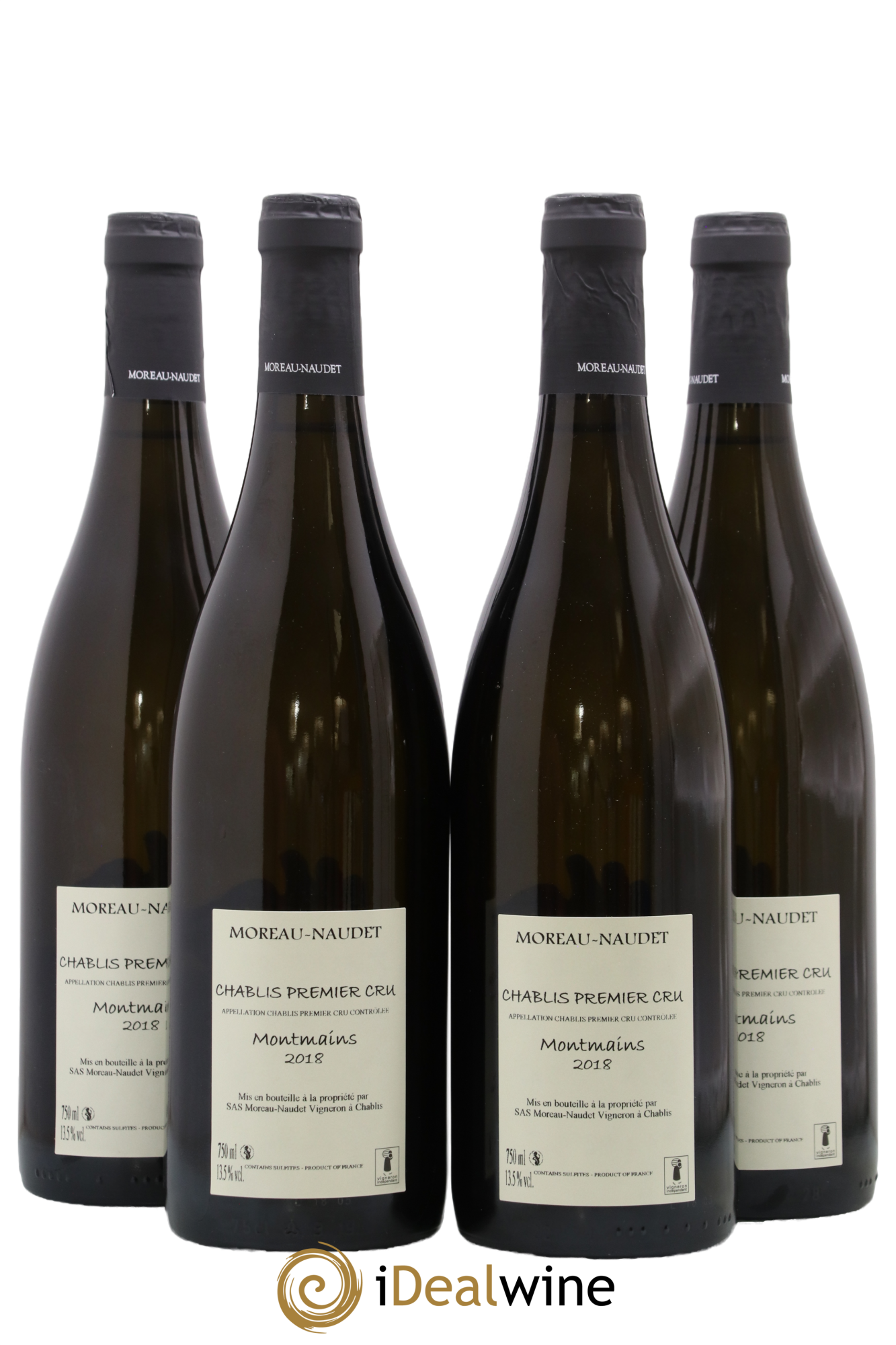 Chablis 1er Cru Montmains Stephane Moreau-Naudet 2018 - Lot of 4 bottles - 1