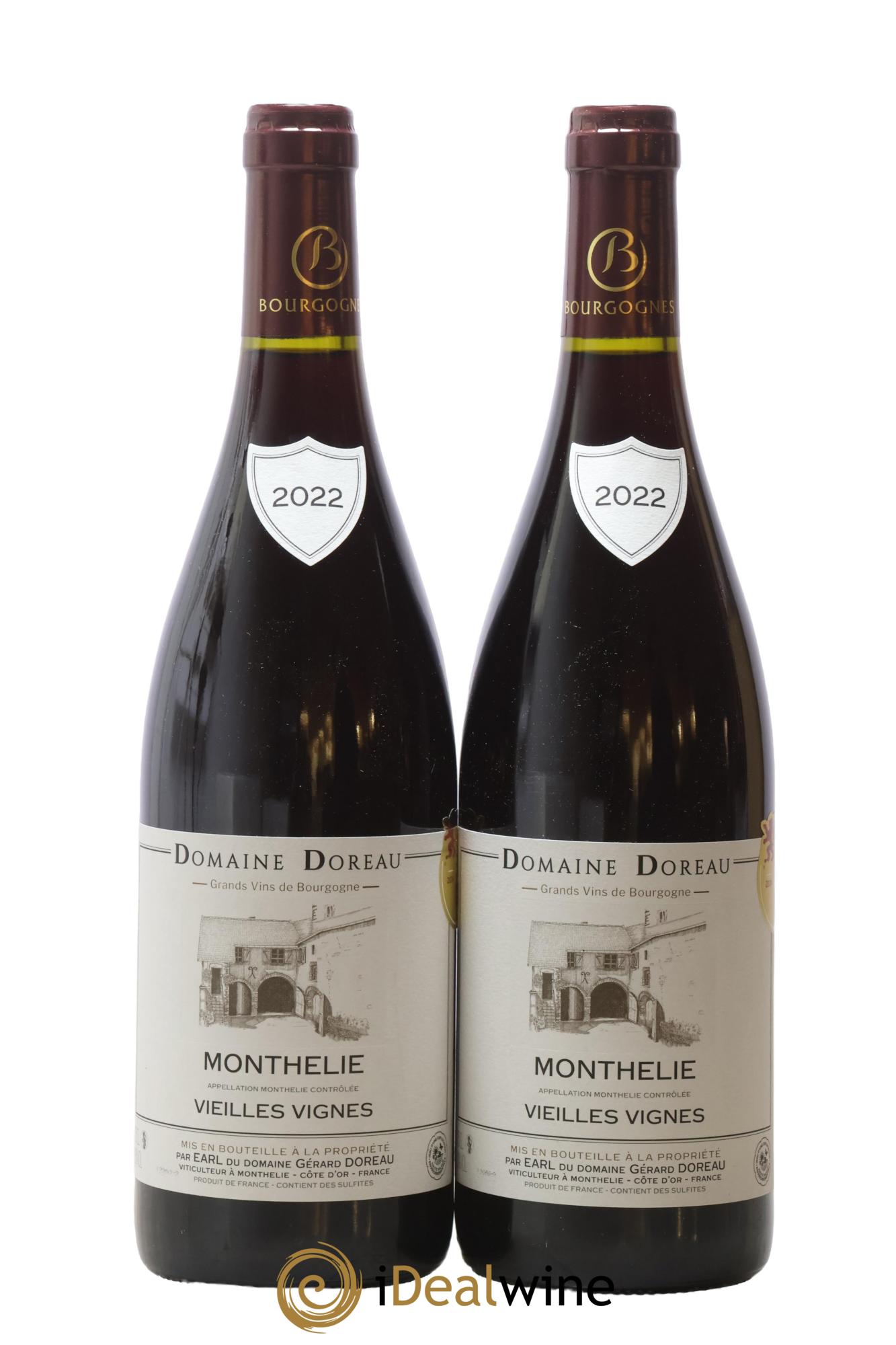 Monthélie Vieilles Vignes Domaine Doreau 2022 - Lotto di 2 bottiglie - 0