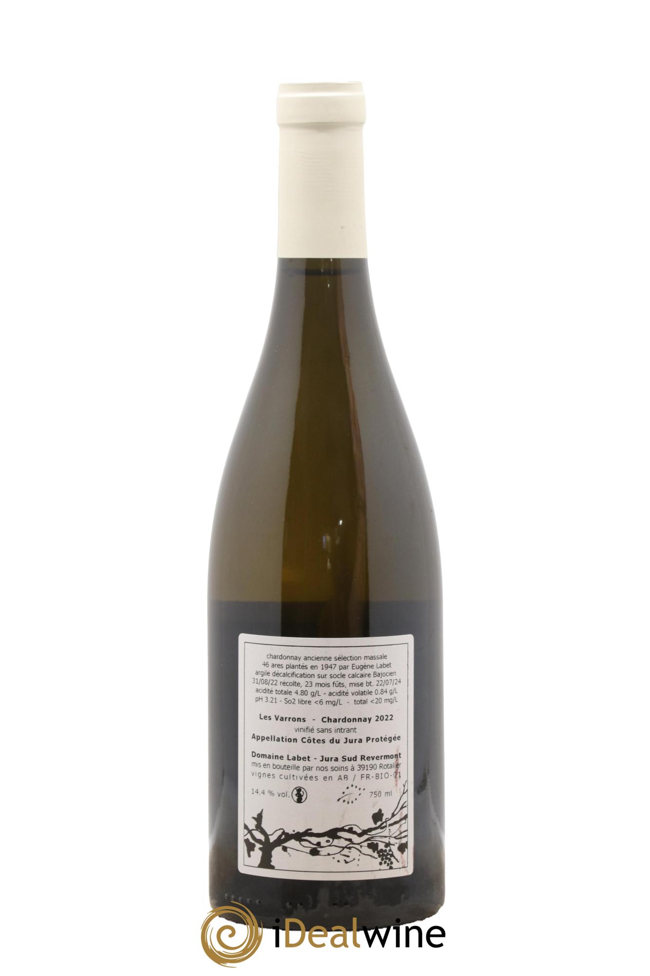 Côtes du Jura Chardonnay Les Varrons Romain - Julien - Charline Labet 2022 - Lot of 1 bottle - 1