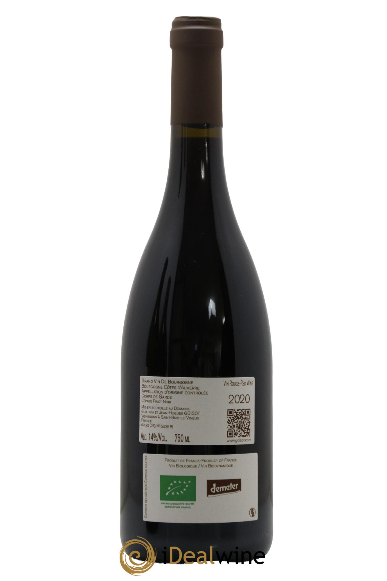 Bourgogne Côtes d'Auxerre Corps de Garde Goisot 2020 - Lotto di 1 bottiglia - 1