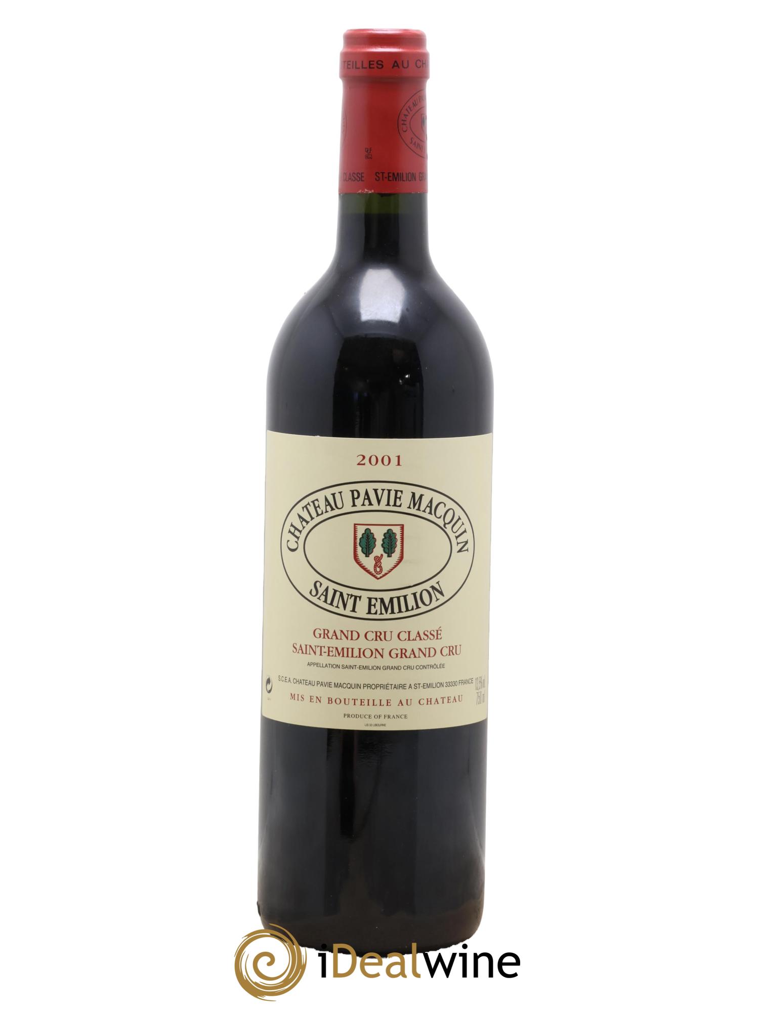 Château Pavie Macquin 1er Grand Cru Classé B 2001 - Lot de 1 bouteille - 0