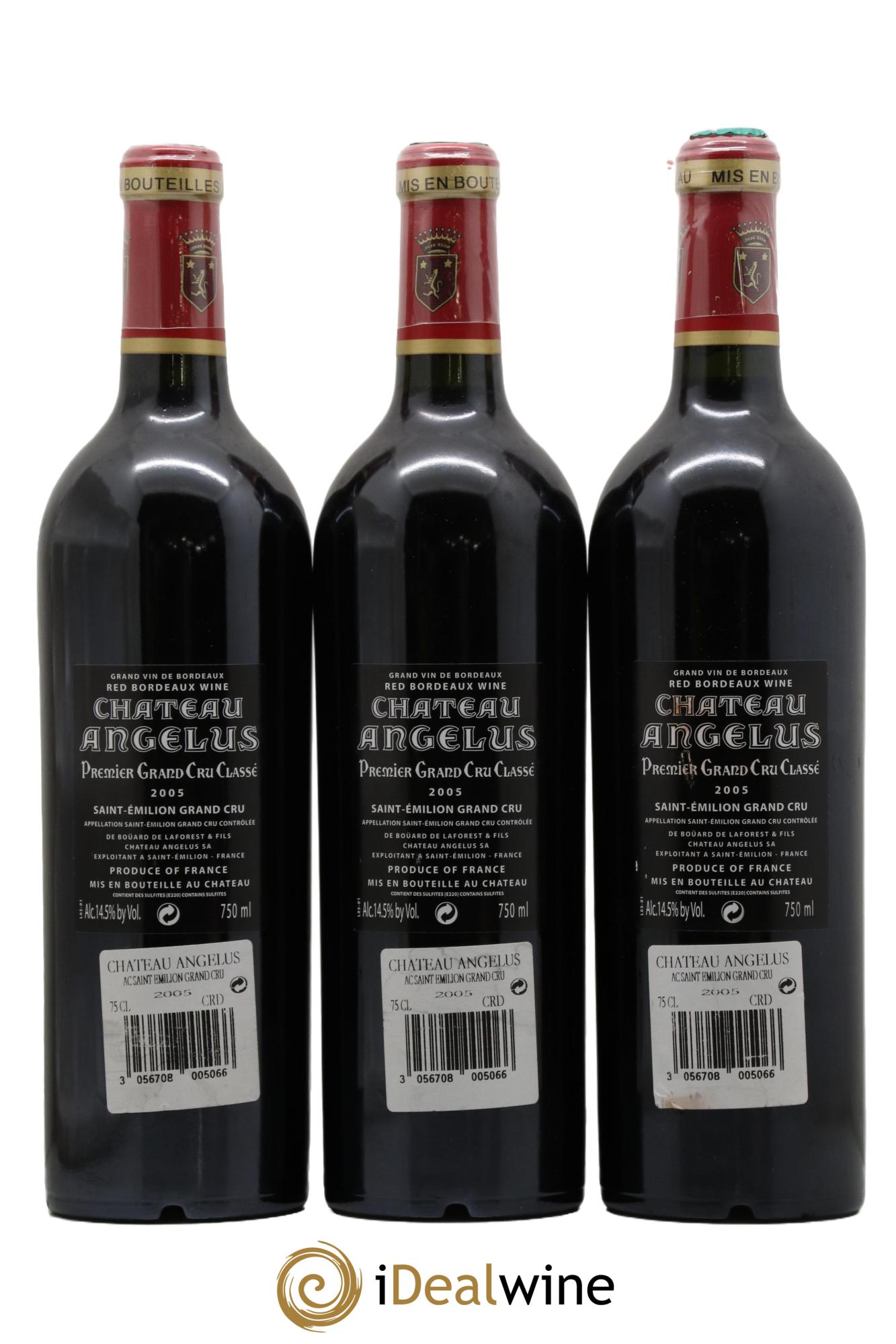 Château Angélus 1er Grand Cru Classé A 2005 - Lot de 3 bouteilles - 1