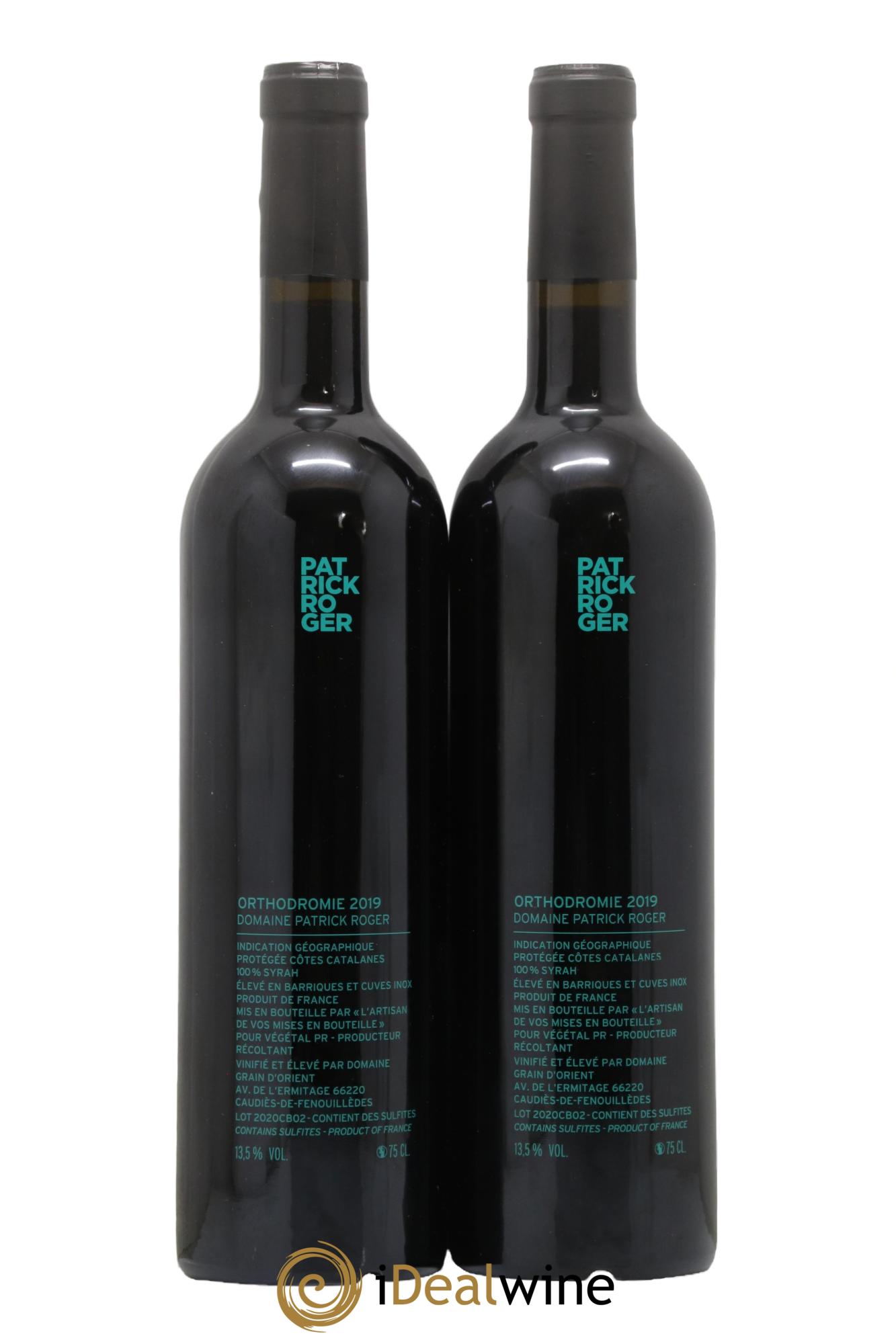 Côtes Catalanes (VDP des Côtes Catalanes) Orthodromie Patrick Roger 2019 - Lot de 2 bouteilles - 1