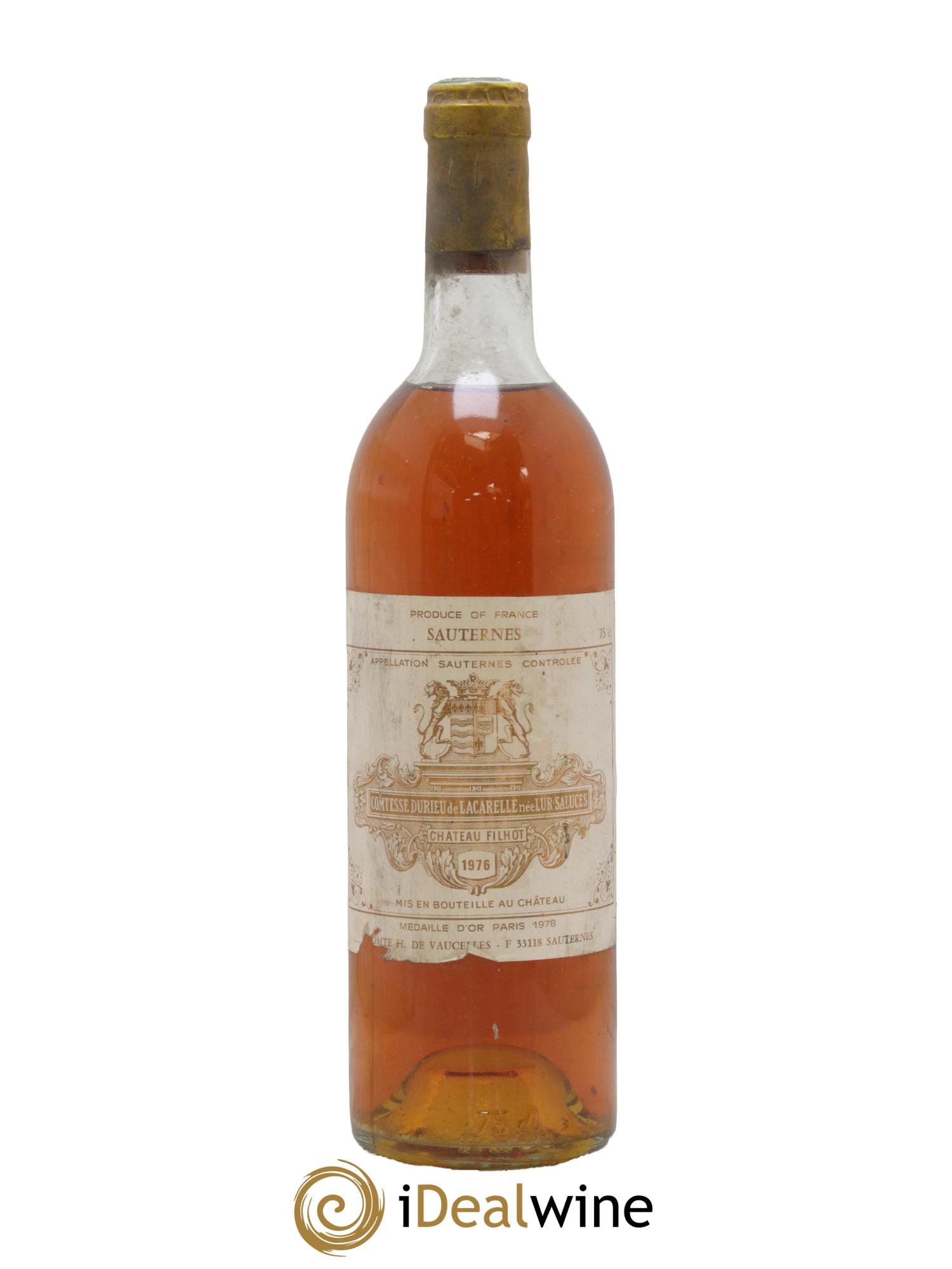 Château Filhot 2ème Grand Cru Classé 1976 - Lotto di 1 bottiglia - 0