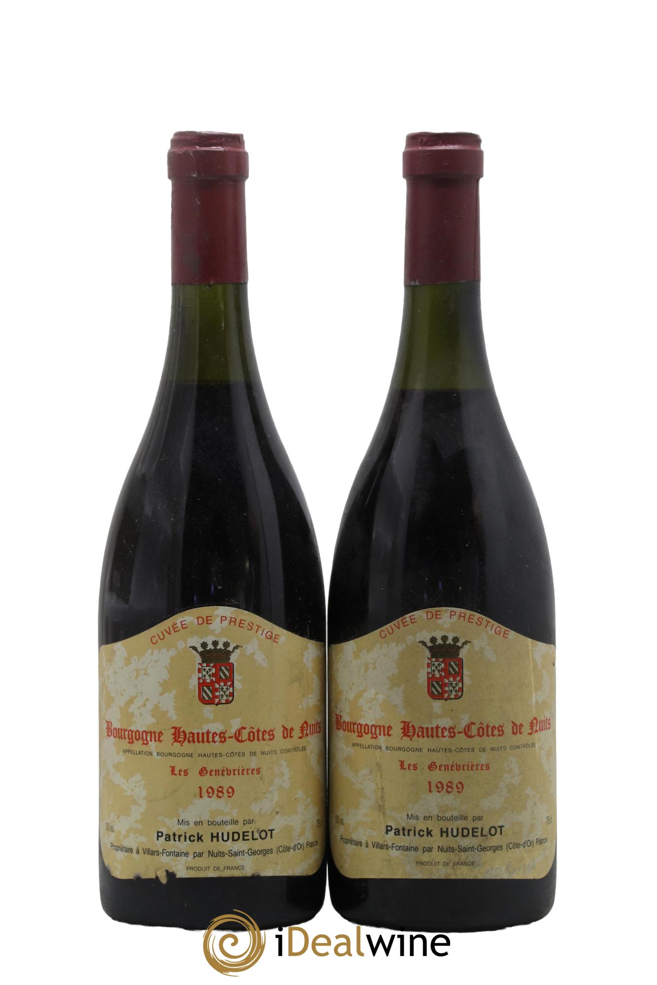 Hautes-Côtes de Nuits Les Genevrières Cuvée Prestige Patrick Hudelot 1989 - Lot de 2 bouteilles - 0