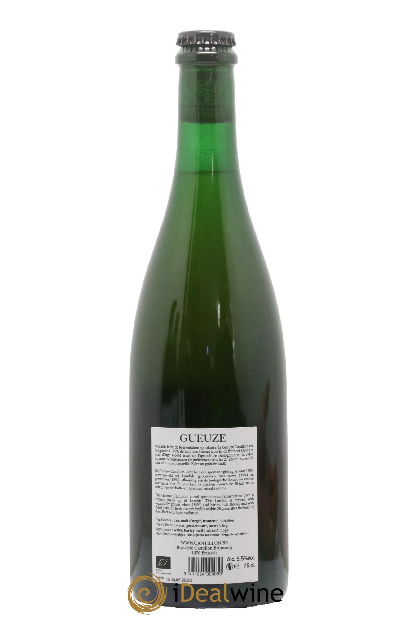Bière Lambic Bio New Label Gueuze Cantillon embouteillé en 2023 - Lot de 1 bouteille - 1