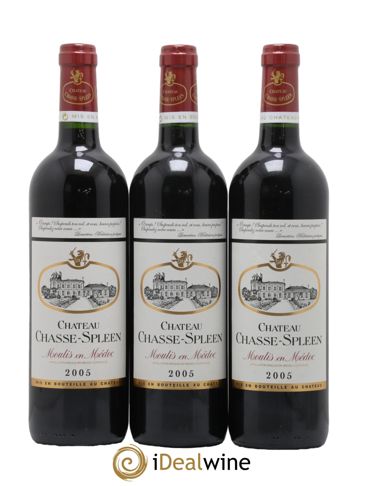 Château Chasse Spleen 2005 - Lot de 3 bouteilles - 0