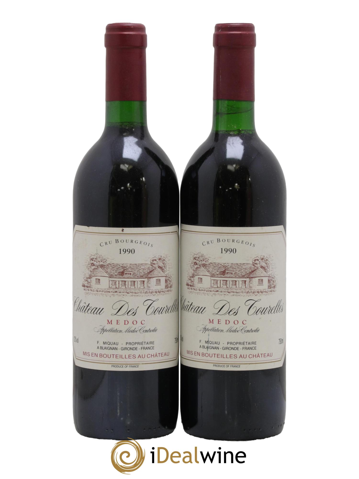 Château des Tourelles Cru Bourgeois 1990 - Lot de 2 bouteilles - 0
