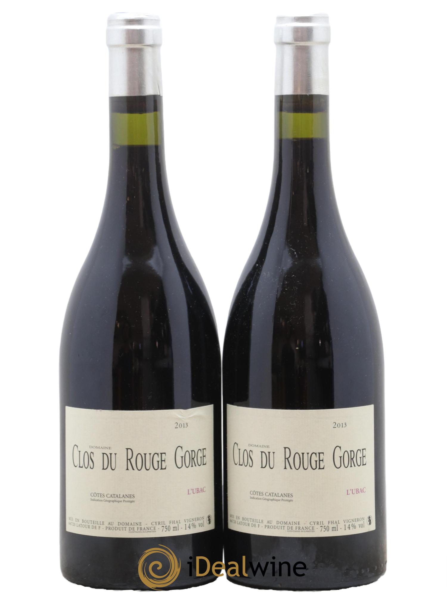 Côtes Catalanes Clos du Rouge Gorge L'Ubac Cyril Fhal 2013 - Lot de 2 bouteilles - 0