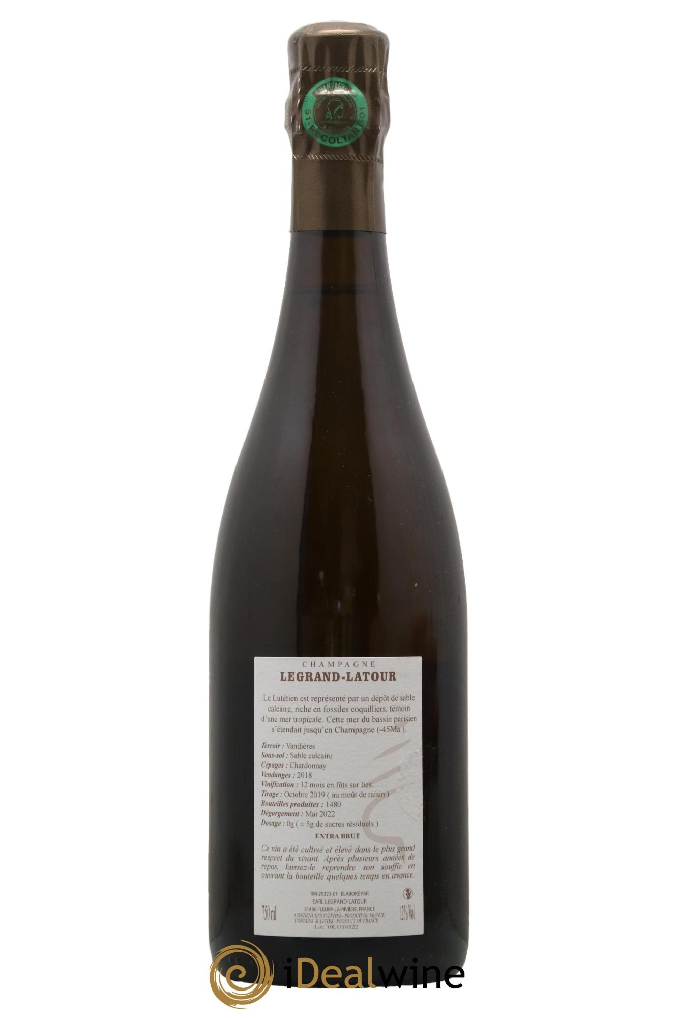 Lutétien Extra-Brut Legrand Latour 2018 - Lot de 1 bouteille - 1