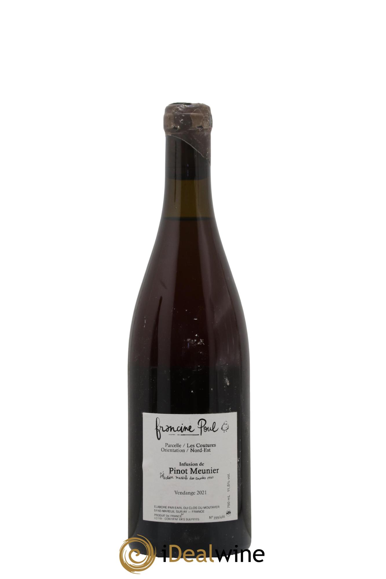 Coteaux Champenois Infusion De Pinot Meunier Les Coutures Francine Poul 2021 - Lot de 1 bouteille - 1