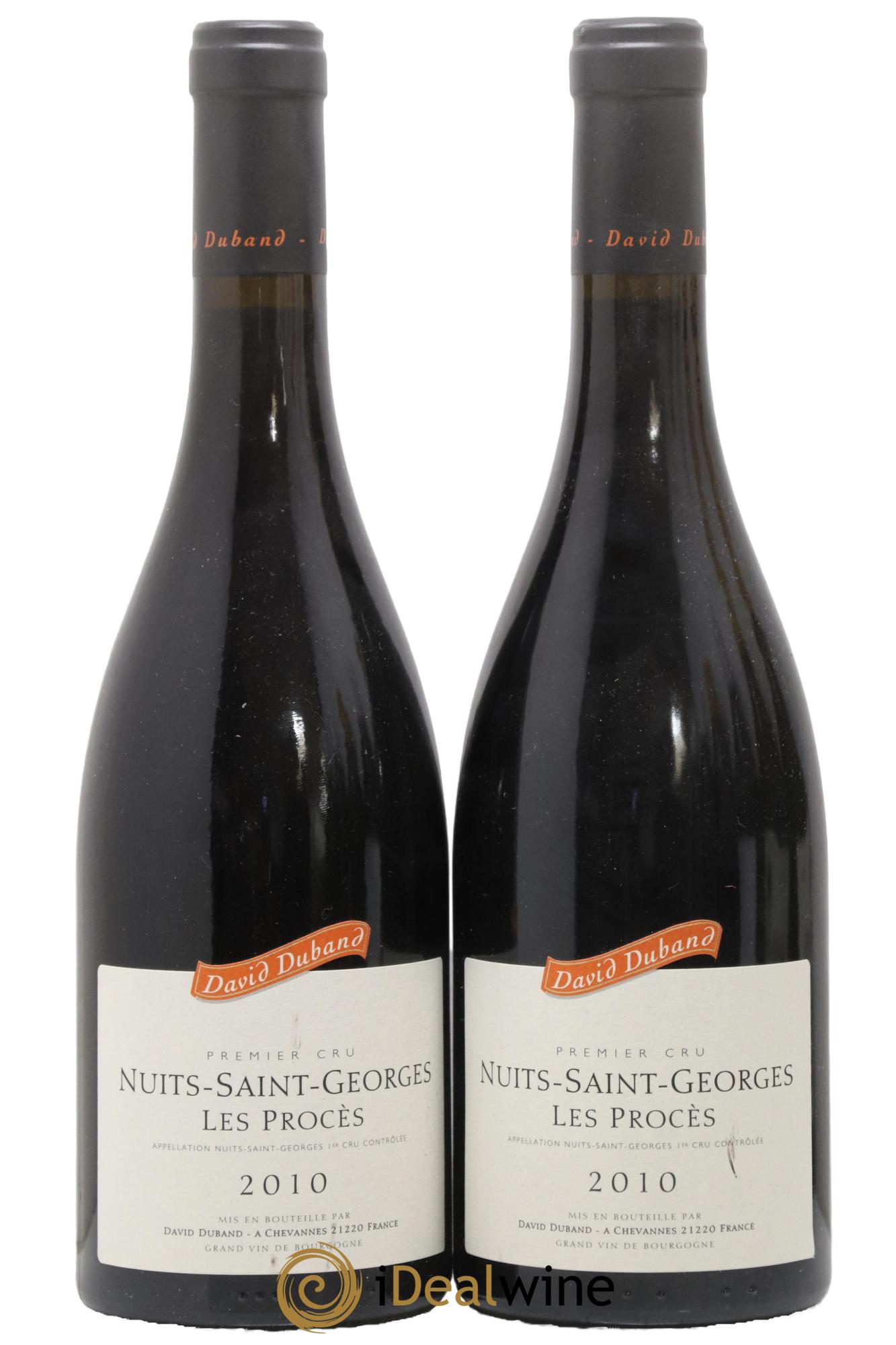 Nuits-Saint-Georges 1er Cru Les Procès David Duband (Domaine) 2010 - Lotto di 2 bottiglie - 0