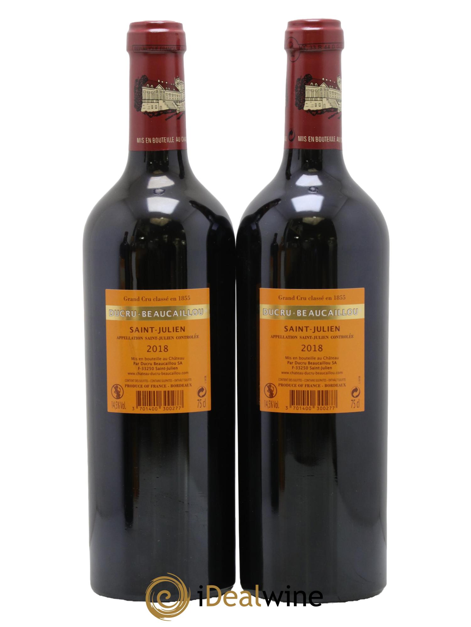 Château Ducru Beaucaillou 2ème Grand Cru Classé 2018 - Lot of 2 bottles - 1