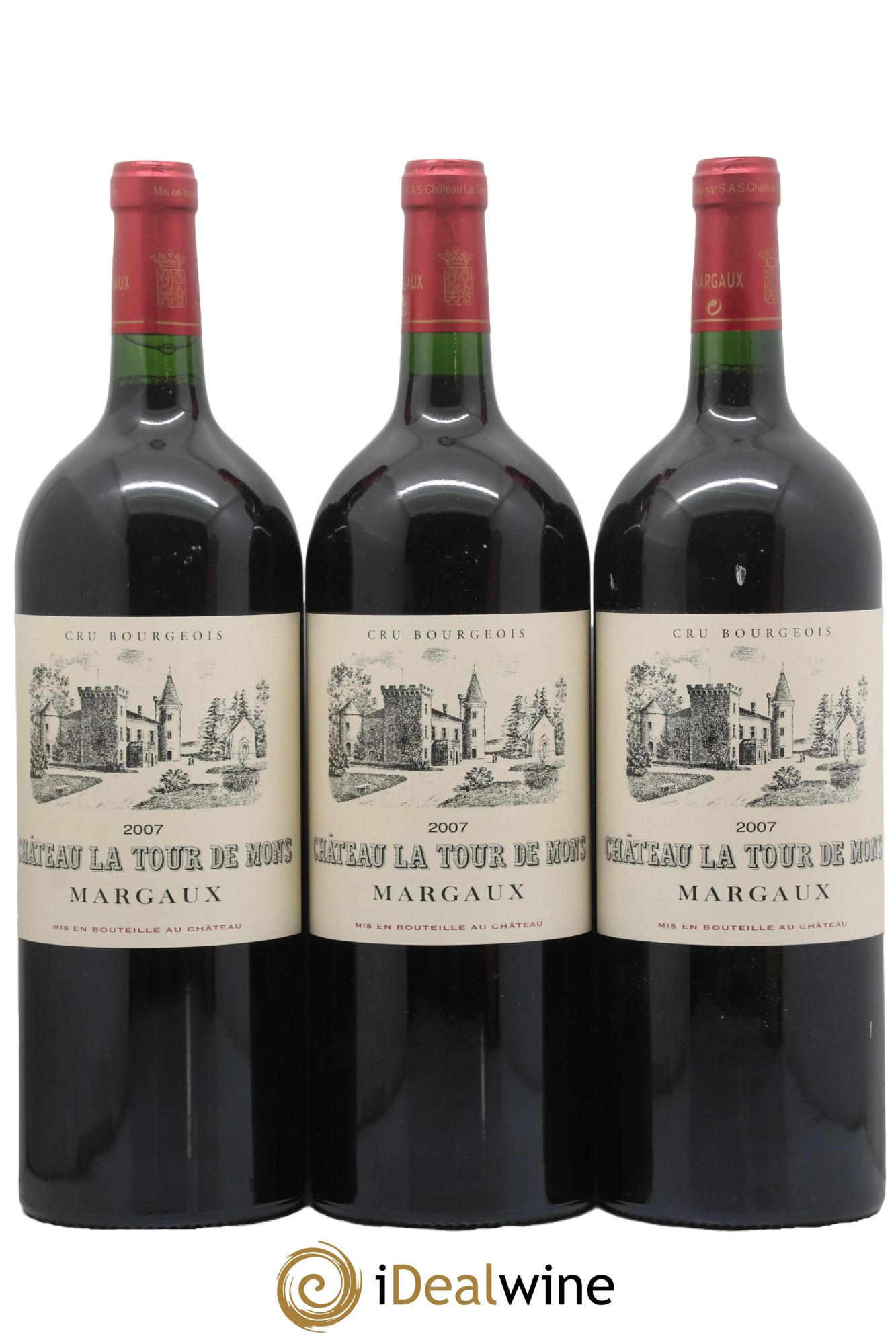 Château la Tour de Mons Cru Bourgeois 2007 - Lot of 3 magnums - 0