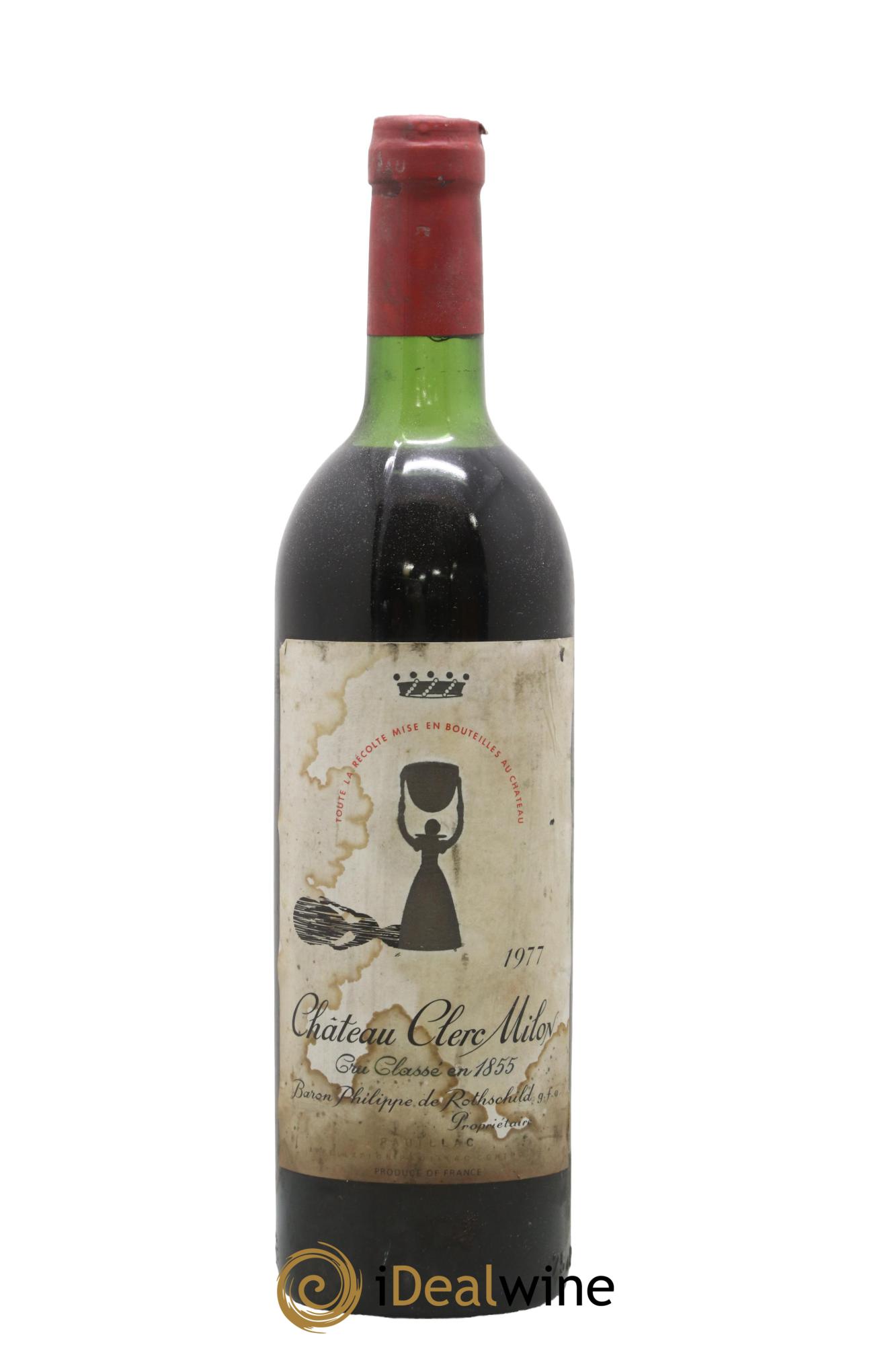 Château Clerc Milon 5ème Grand Cru Classé 1977 - Lot de 1 bouteille - 0