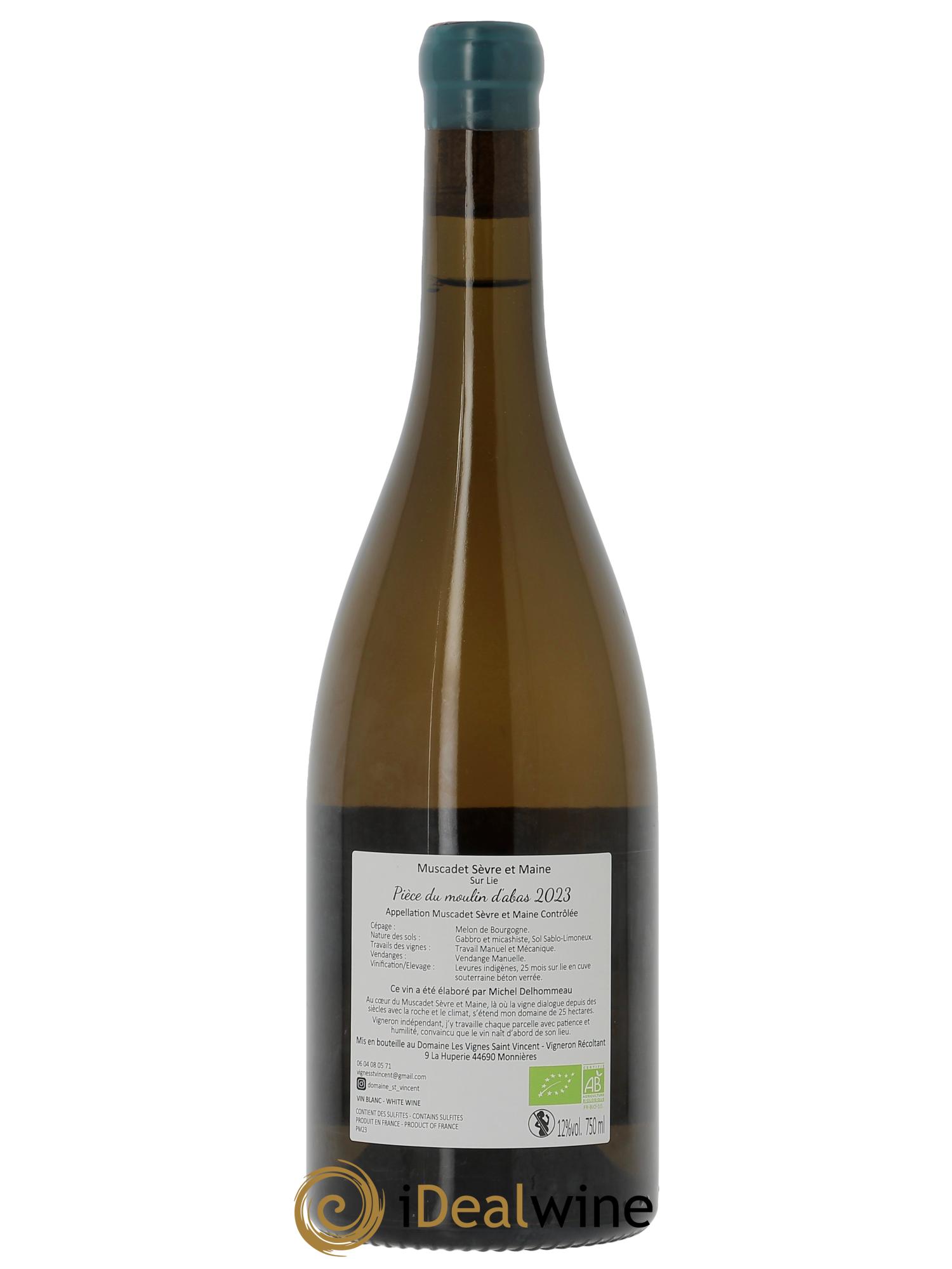 Muscadet-Sèvre-et-Maine sur lie Pièce du Moulins d'Abas Michel et Matthieu Delhommeau 2023 - Lot de 1 bouteille - 1