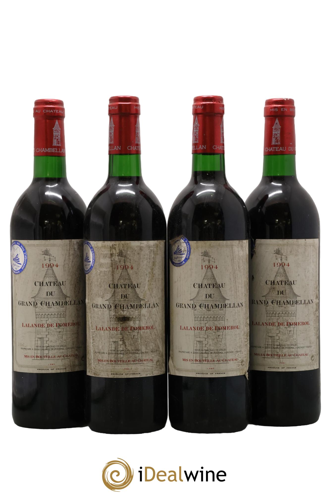 Lalande-de-Pomerol Château Du Grand Chambellan 1994 - Lot de 4 bouteilles - 0