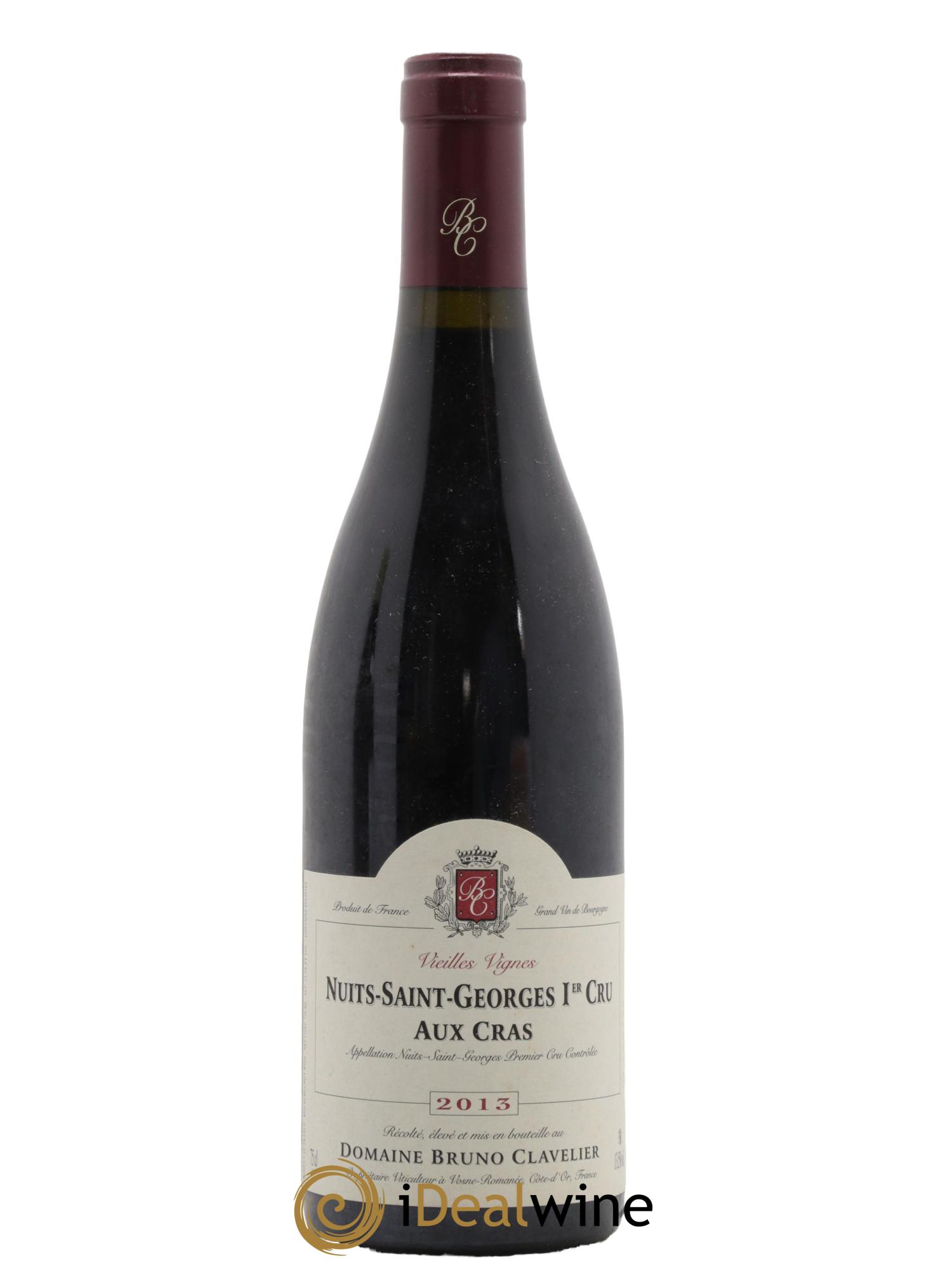 Nuits-Saint-Georges 1er Cru Aux Cras Vieilles Vignes Bruno Clavelier 2013 - Lot de 1 bouteille - 0