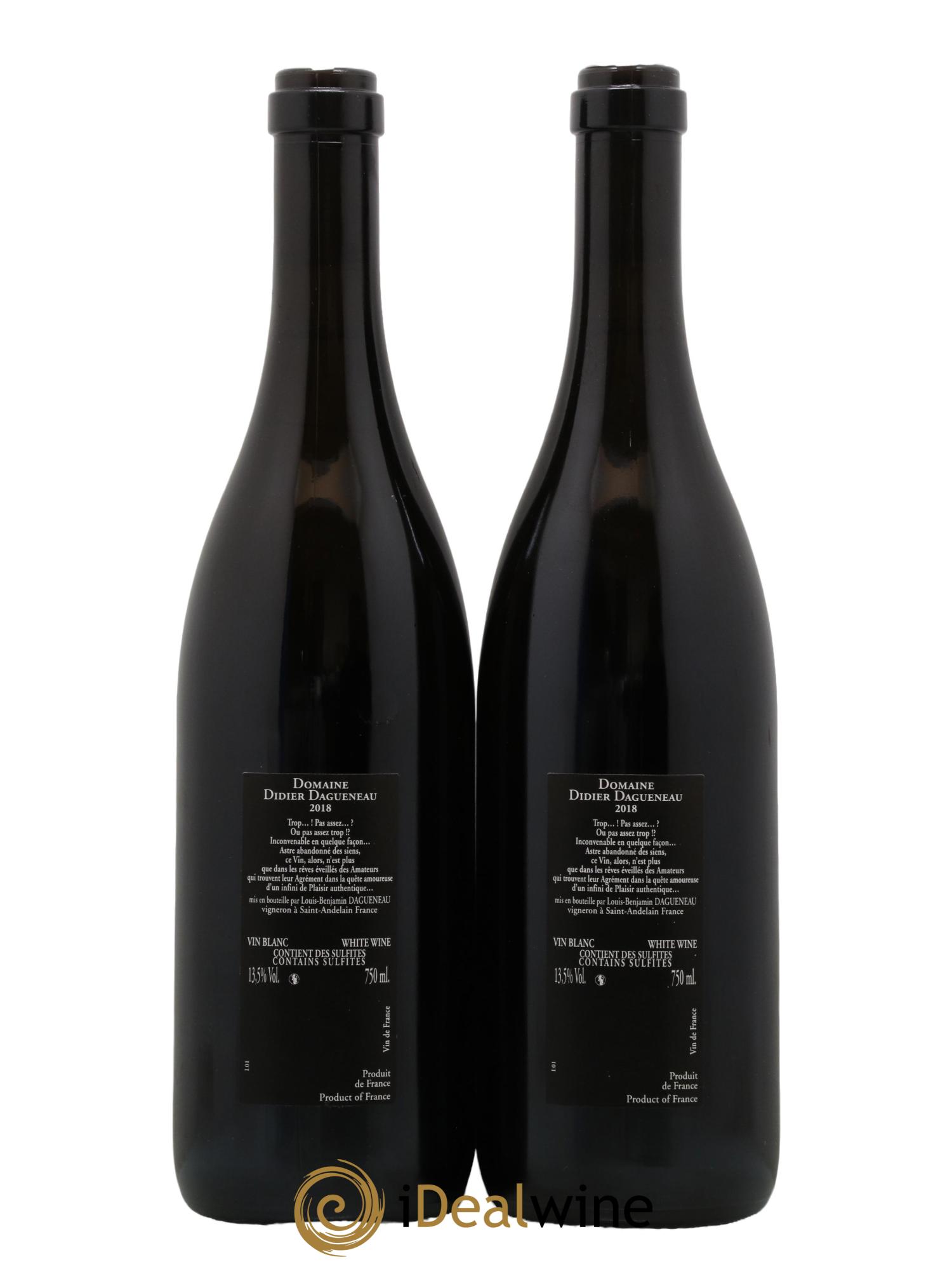 Vin de France (anciennement Pouilly-Fumé) Silex Dagueneau (Domaine Didier - Louis-Benjamin) 2018 - Lot de 2 bouteilles - 1