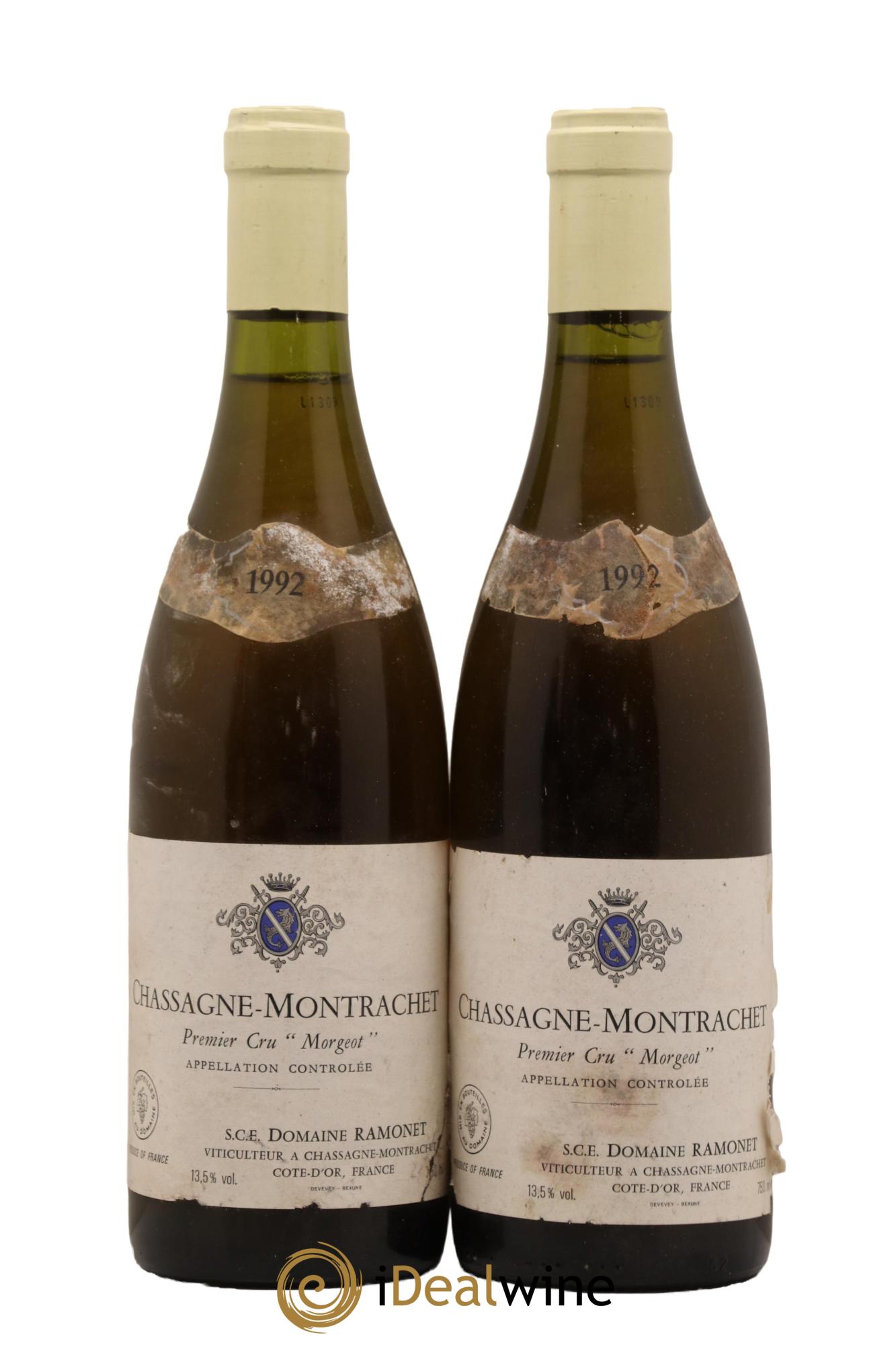 Chassagne-Montrachet 1er Cru Morgeot Ramonet (Domaine) 1992 - Lot de 2 bouteilles - 0