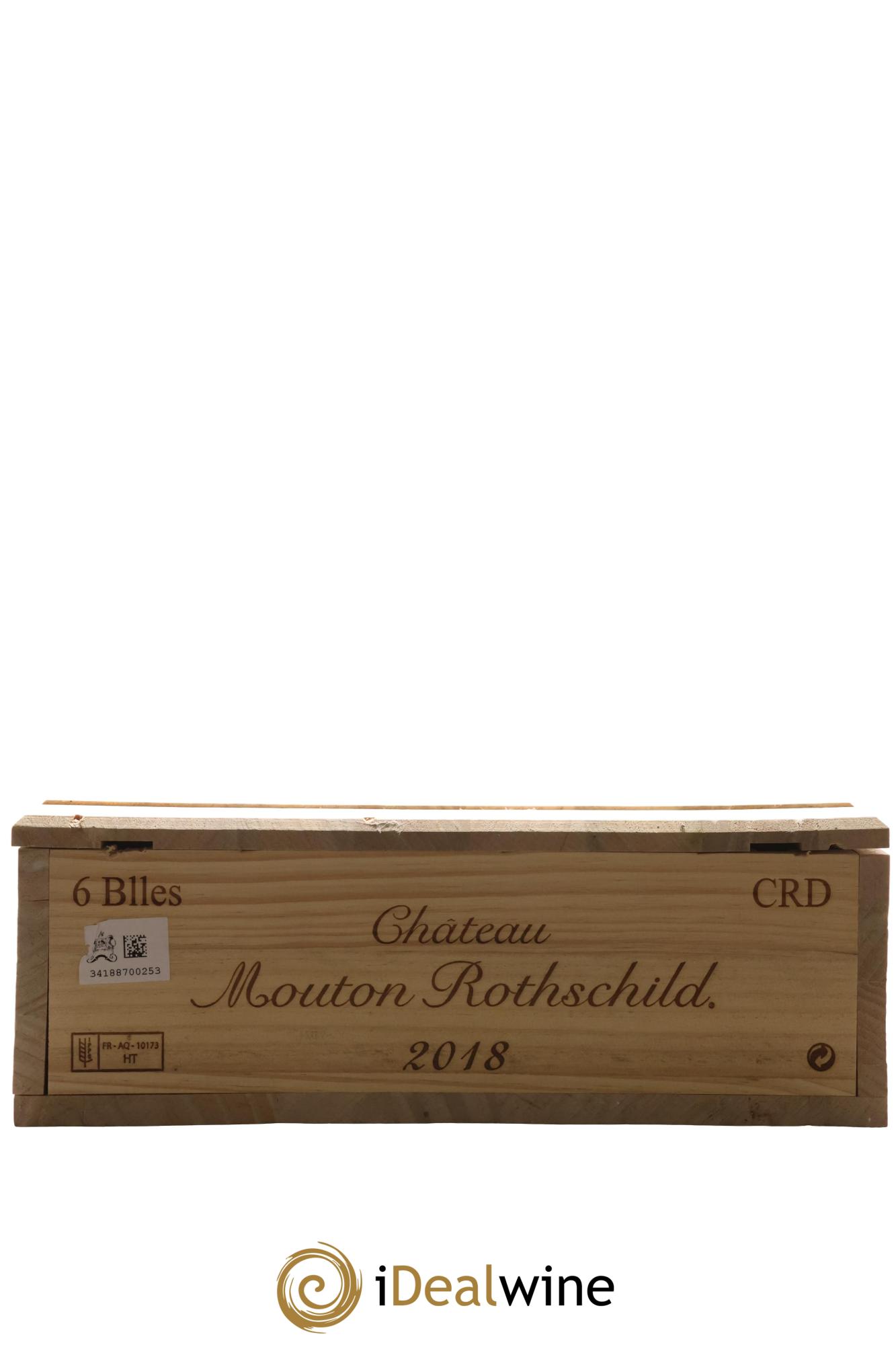 Château Mouton Rothschild 1er Grand Cru Classé 2018 - Lot de 6 bouteilles - 1
